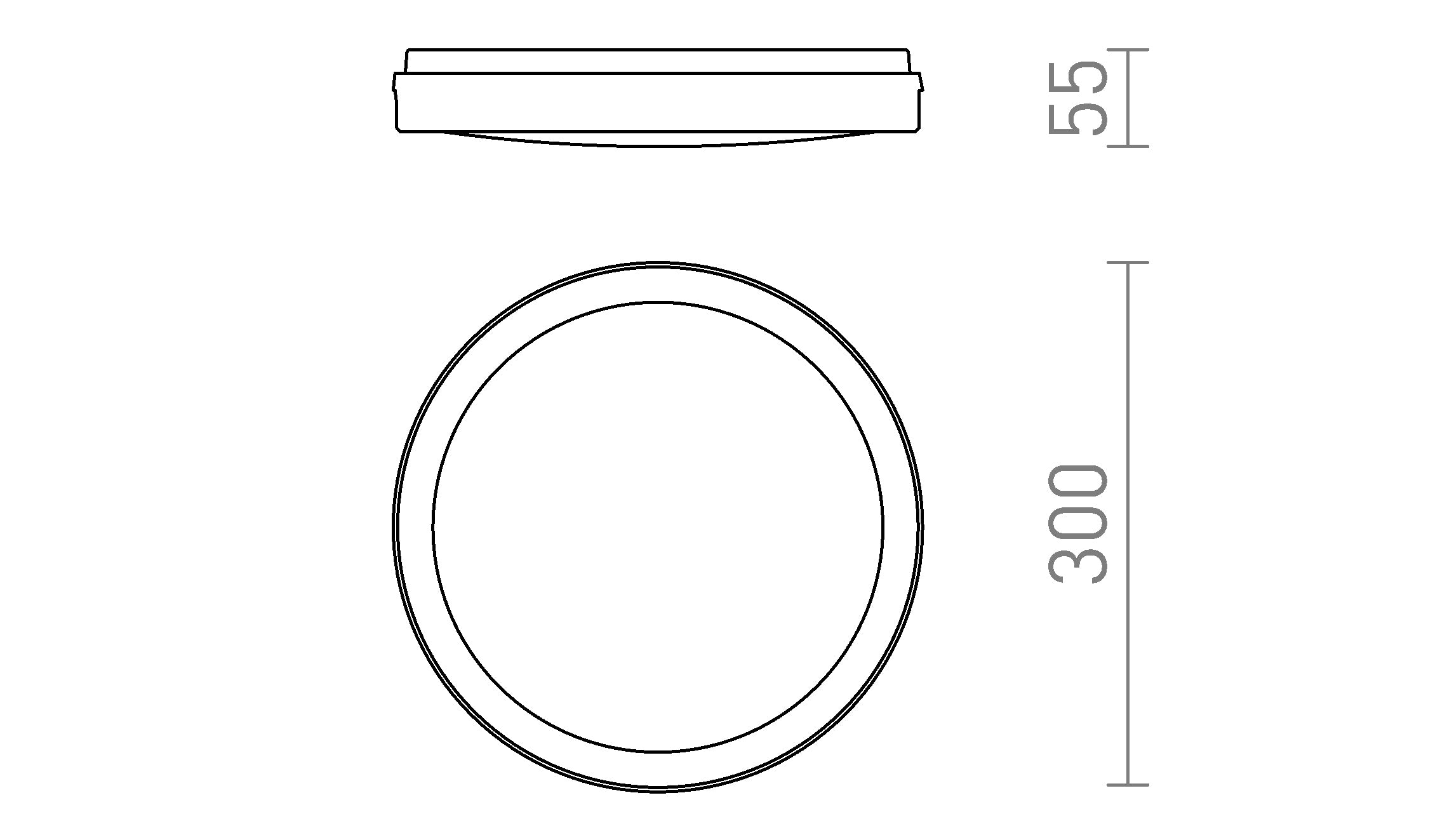 SONO 30 ytmonterad lampa - Product sketch