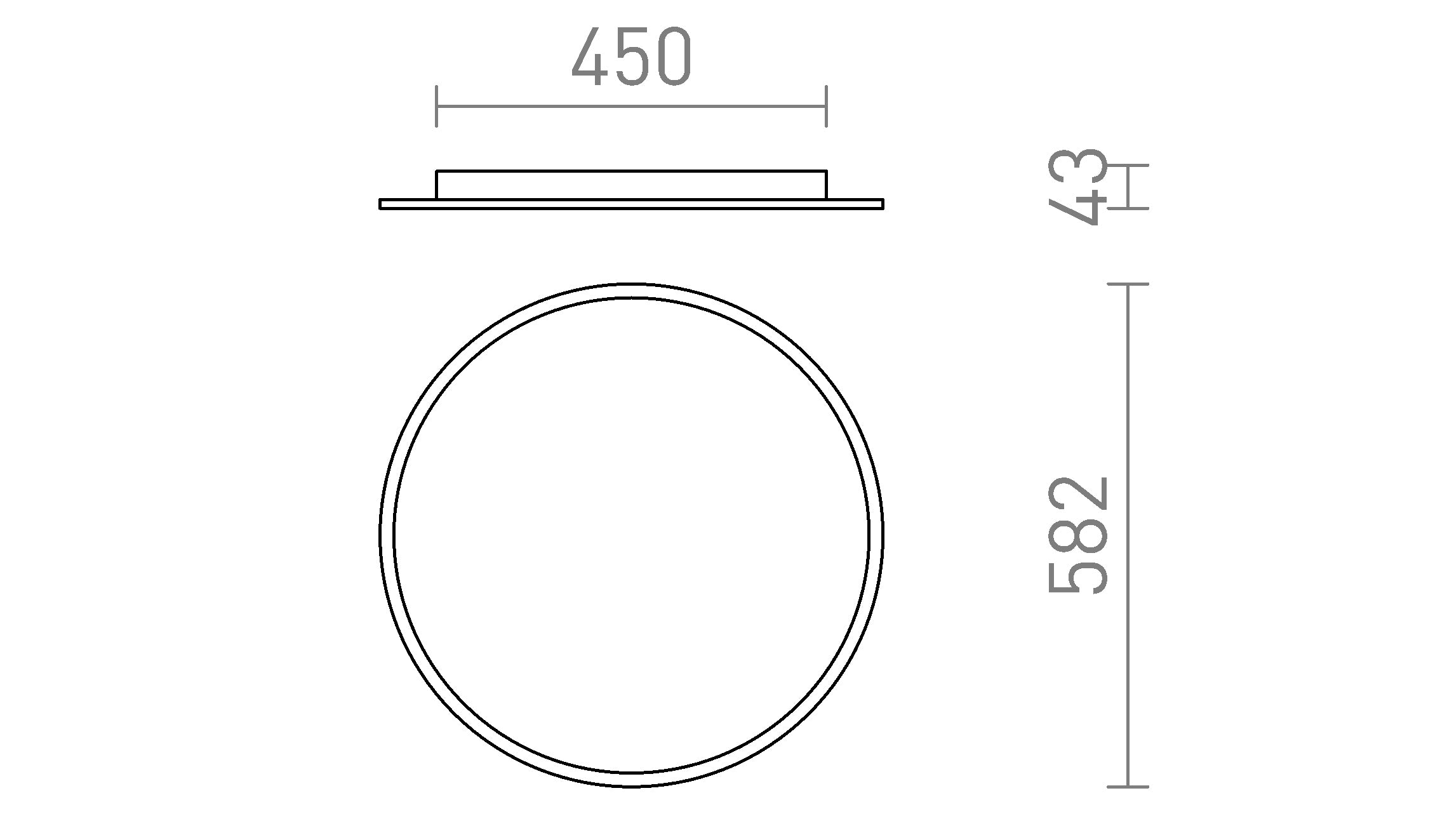 CIEL 59 DIMM stropna lampa - Product sketch