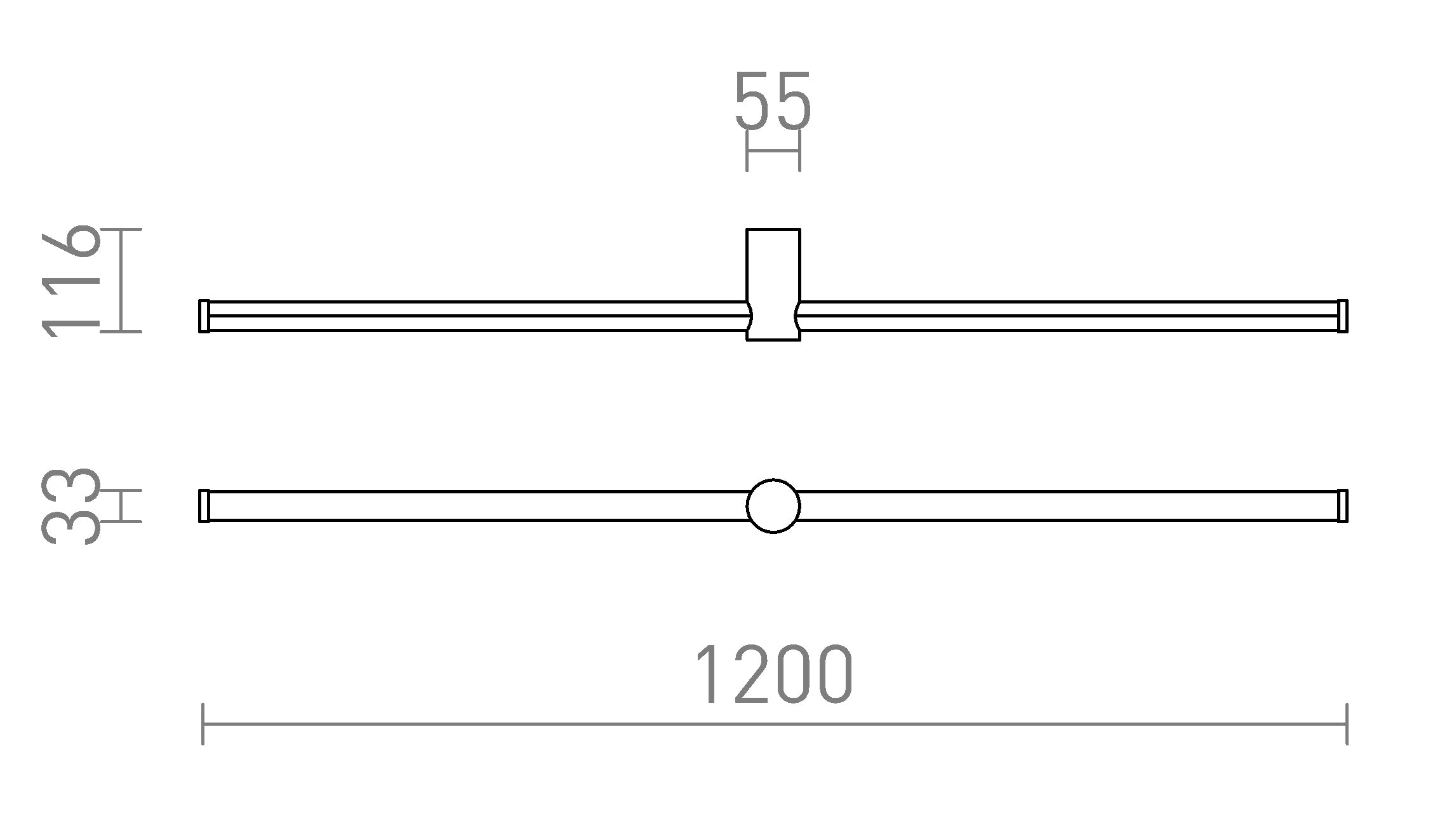CLARIS 120 montado à superfície lâmpada - Product sketch