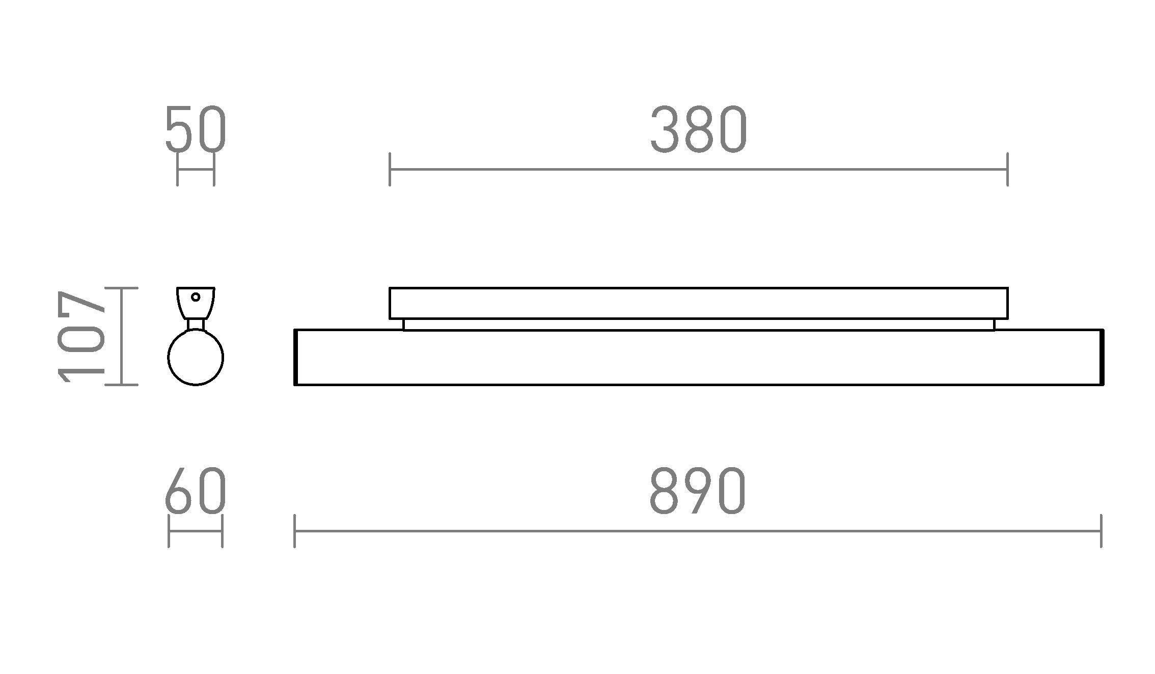 RIVIER LED 89 da parete lampada - Product sketch