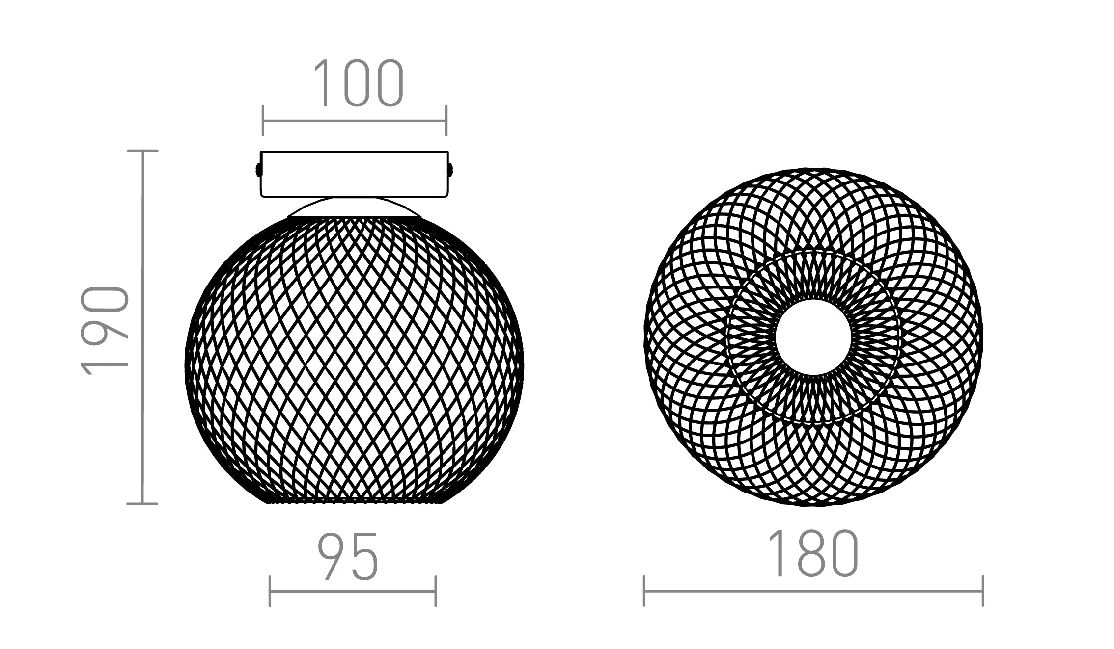 COSIR 18 stropna lampa - Product sketch