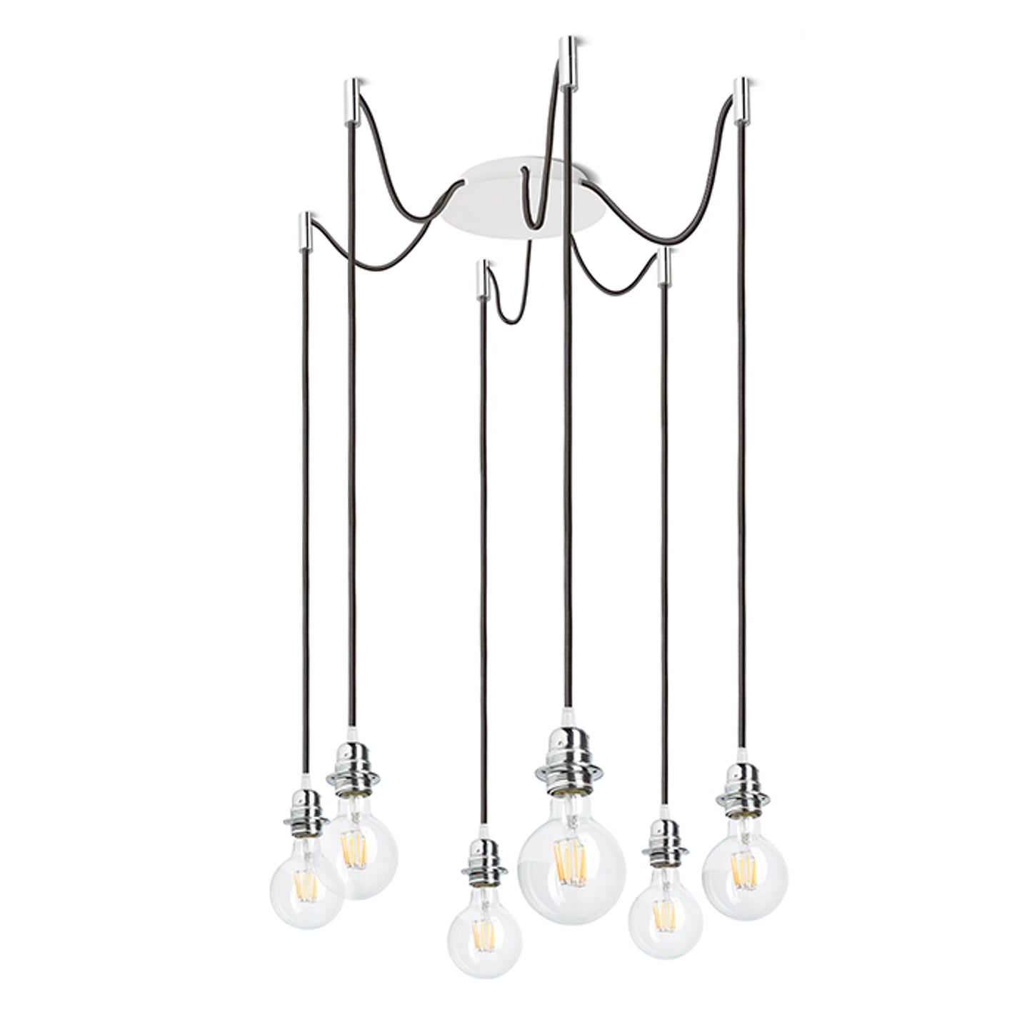 RENDL shades, shade bases, pendent sets KOMBIX 6 pendant set WB+BC+CHF 230V LED E27 6x15W R11780 2