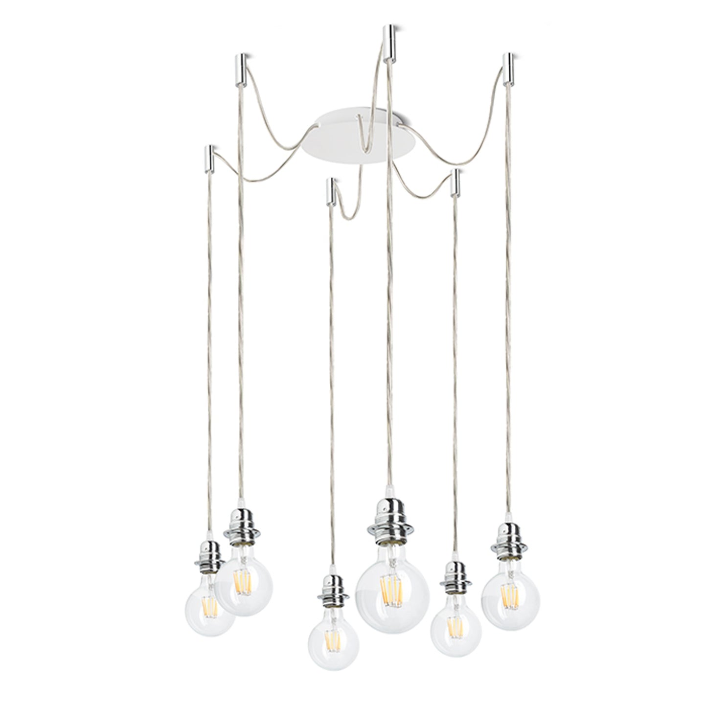 RENDL shades, shade bases, pendent sets KOMBIX 6 pendant set WB+TC+CHF 230V LED E27 6x15W R11783 1