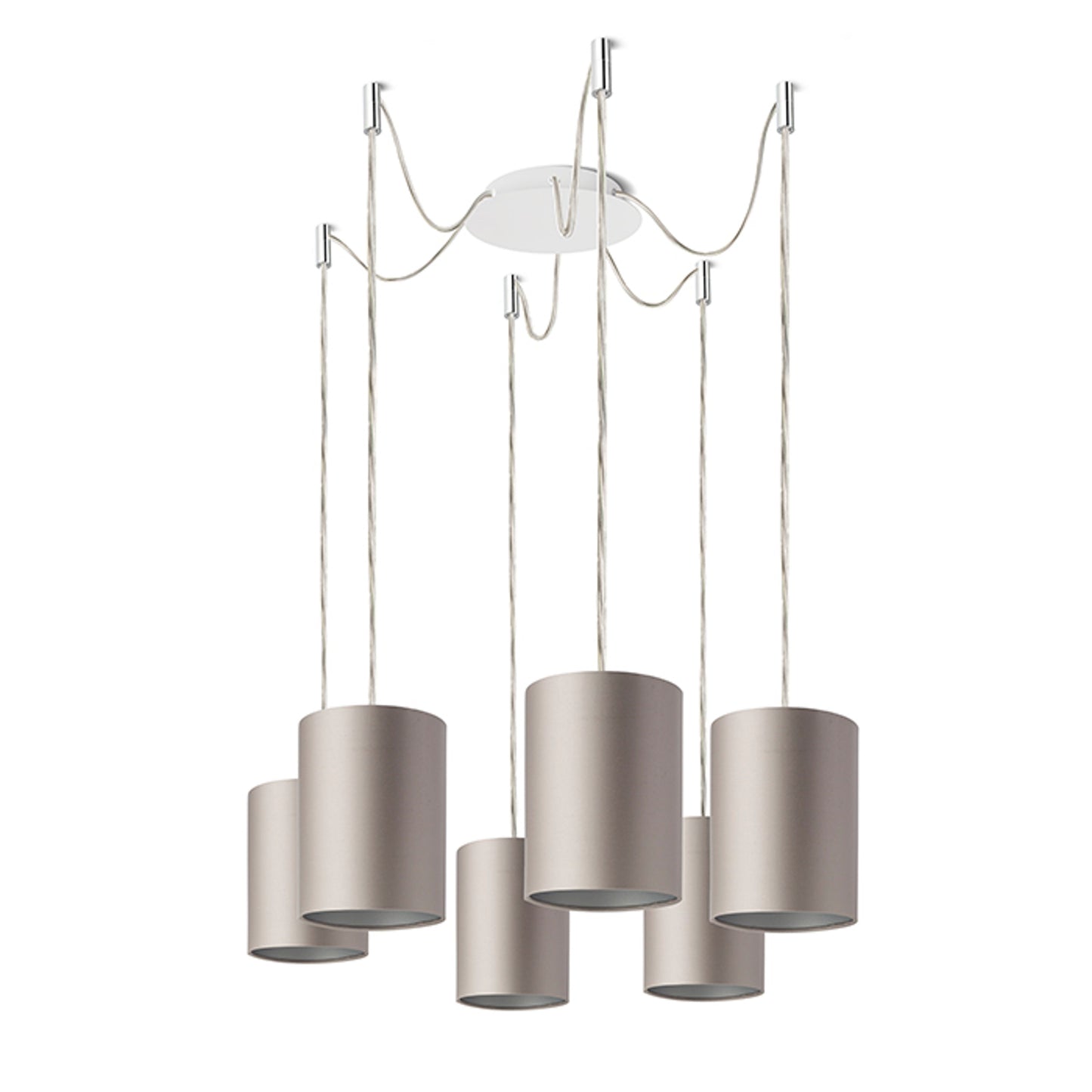 RENDL shades, shade bases, pendent sets KOMBIX 6 pendant set WB+TC+CHF 230V LED E27 6x15W R11783 3