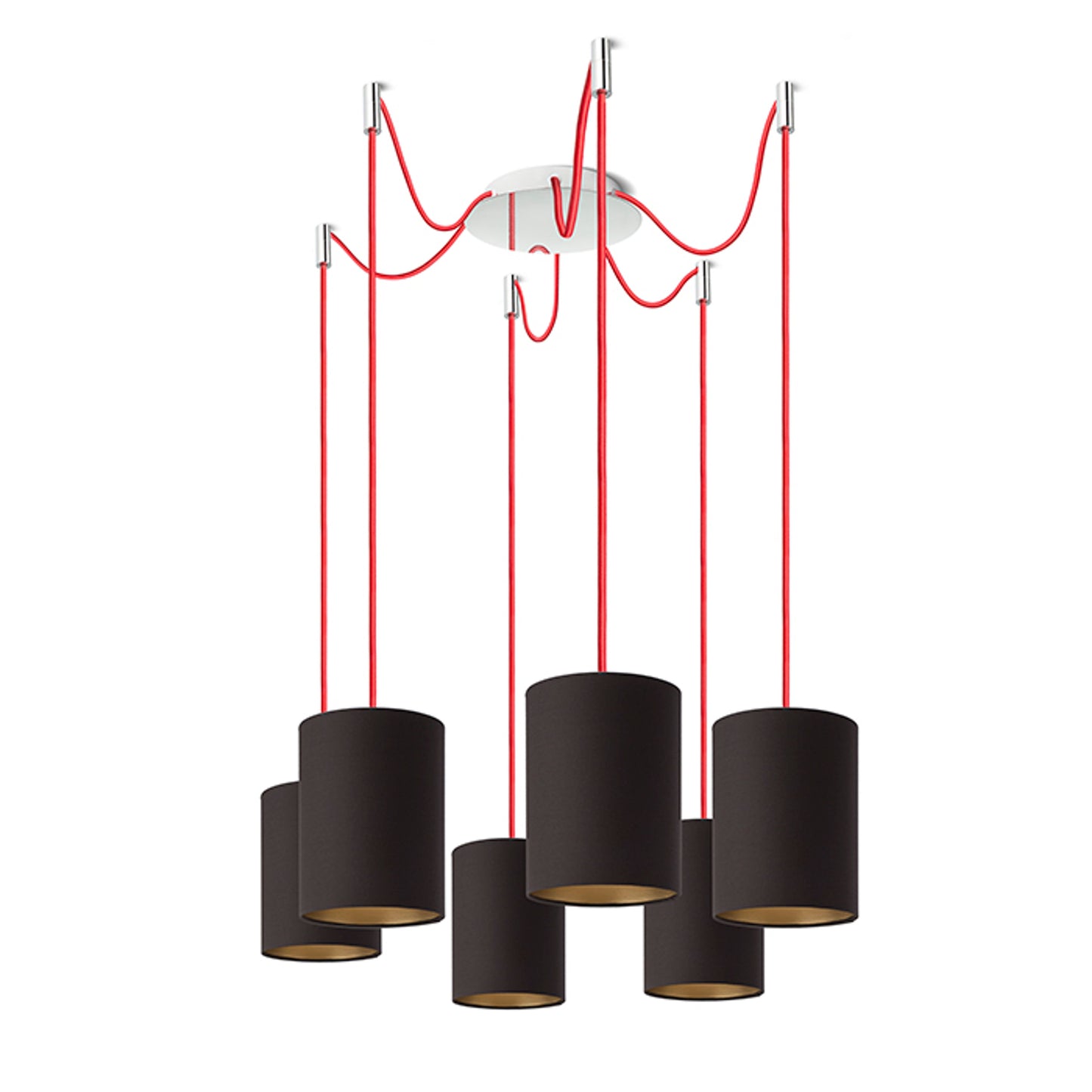 RENDL shades, shade bases, pendent sets KOMBIX 6 pendant set CHB+RC+CHF 230V LED E27 6x15W R11786 3