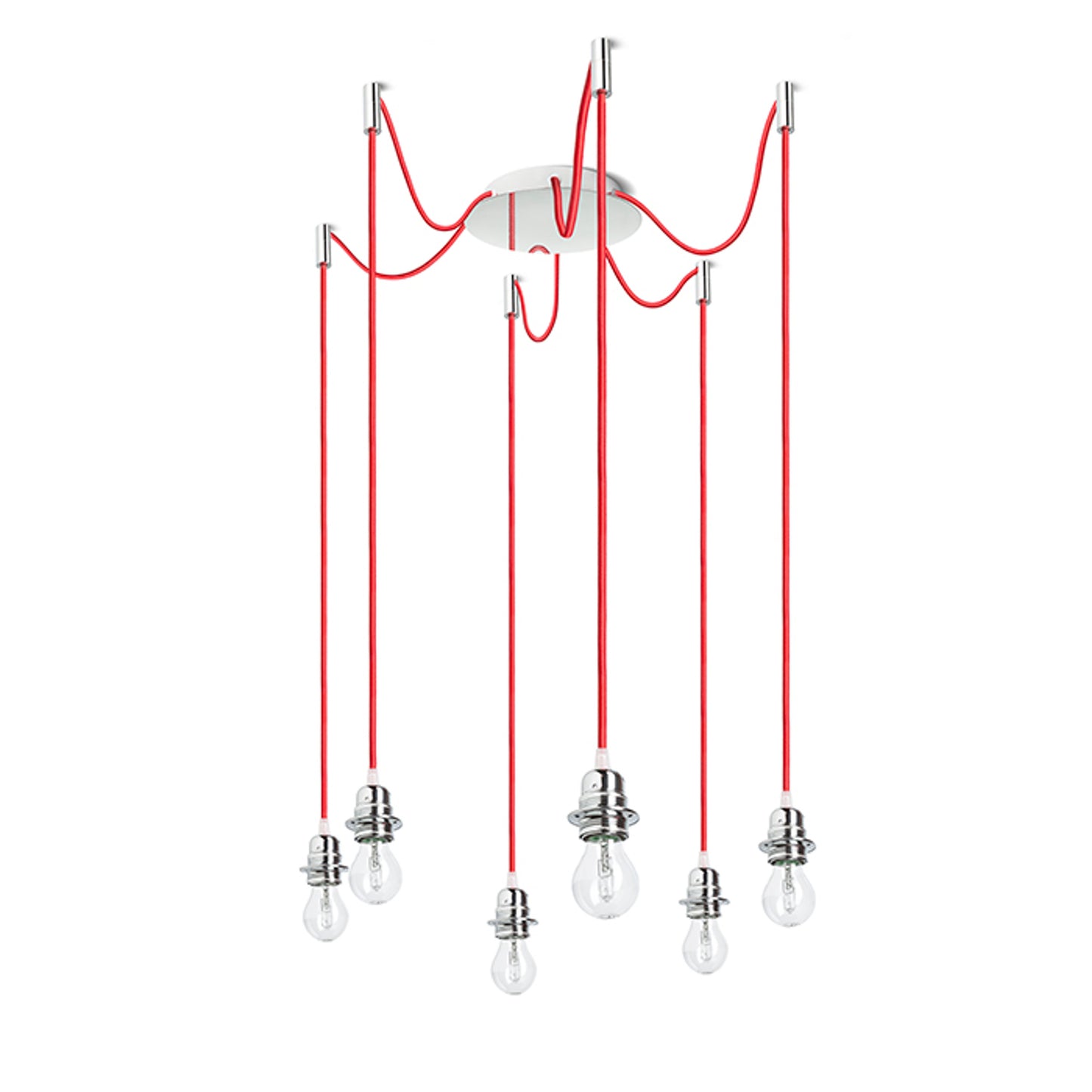 RENDL shades, shade bases, pendent sets KOMBIX 6 pendant set CHB+RC+CHF 230V LED E27 6x15W R11786 4