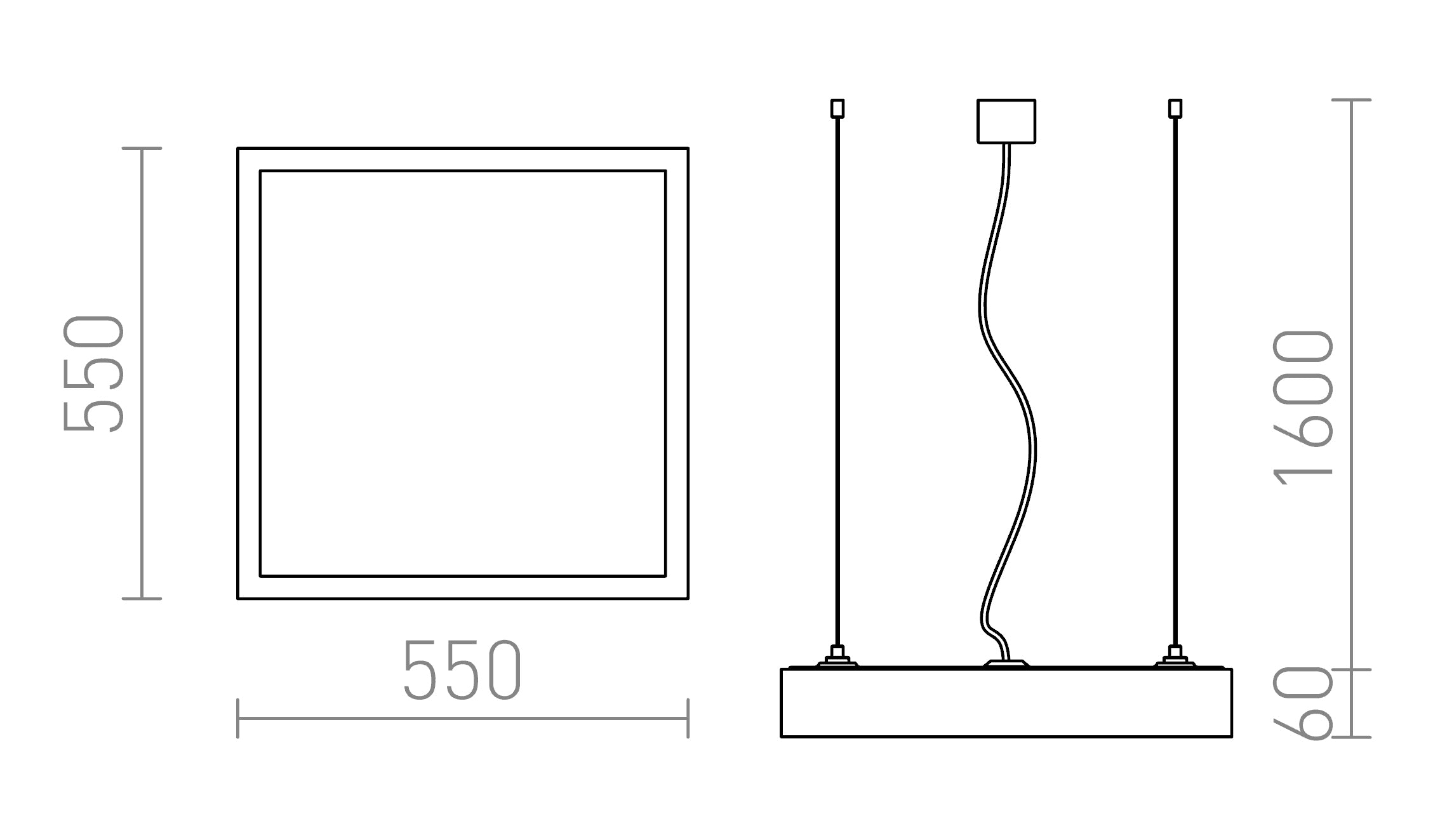 STRUCTURAL PENDEL 55X55 - Product sketch