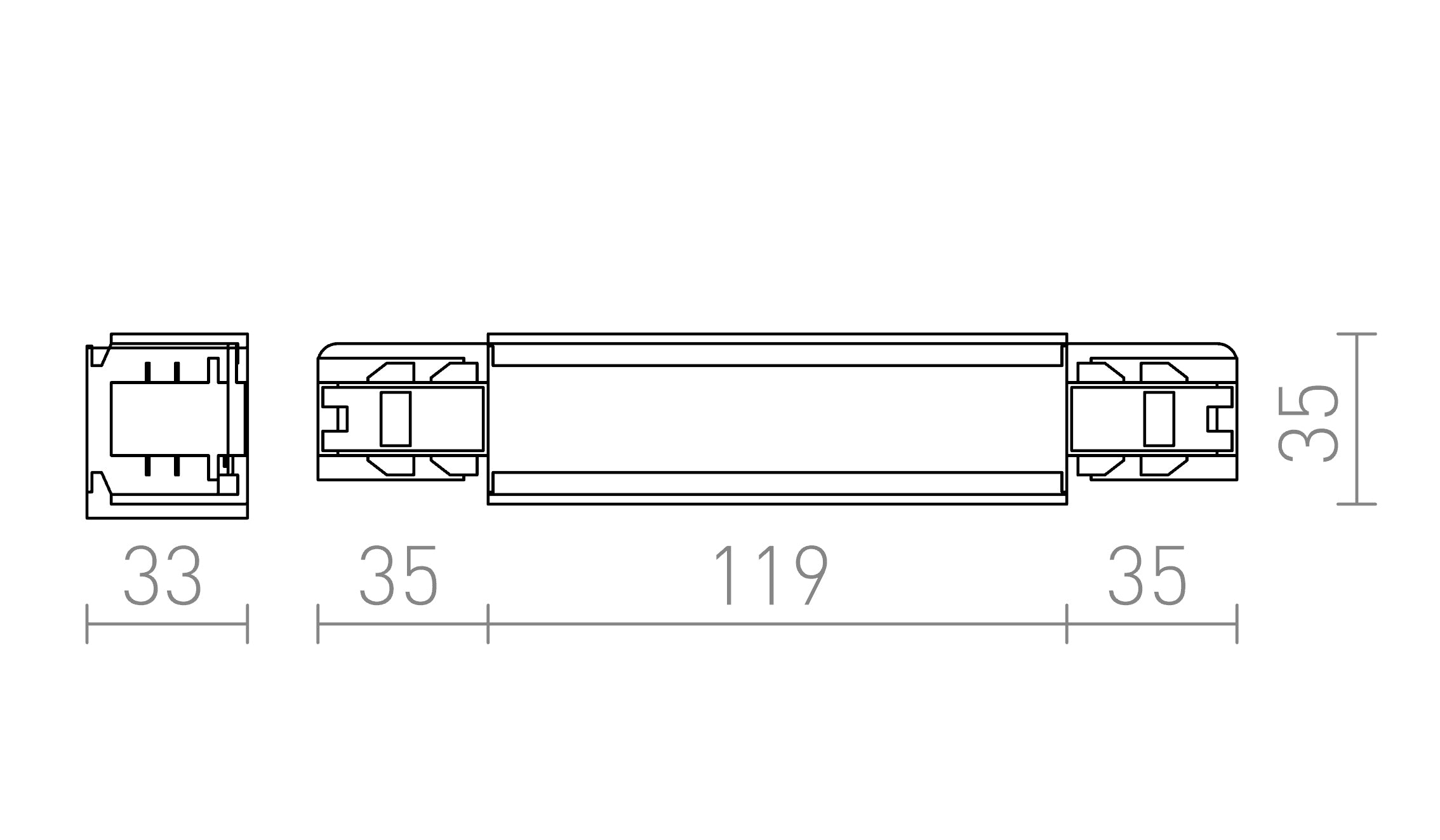 EUTRAC RAK SKARV MED ANSLUTNING - Product sketch