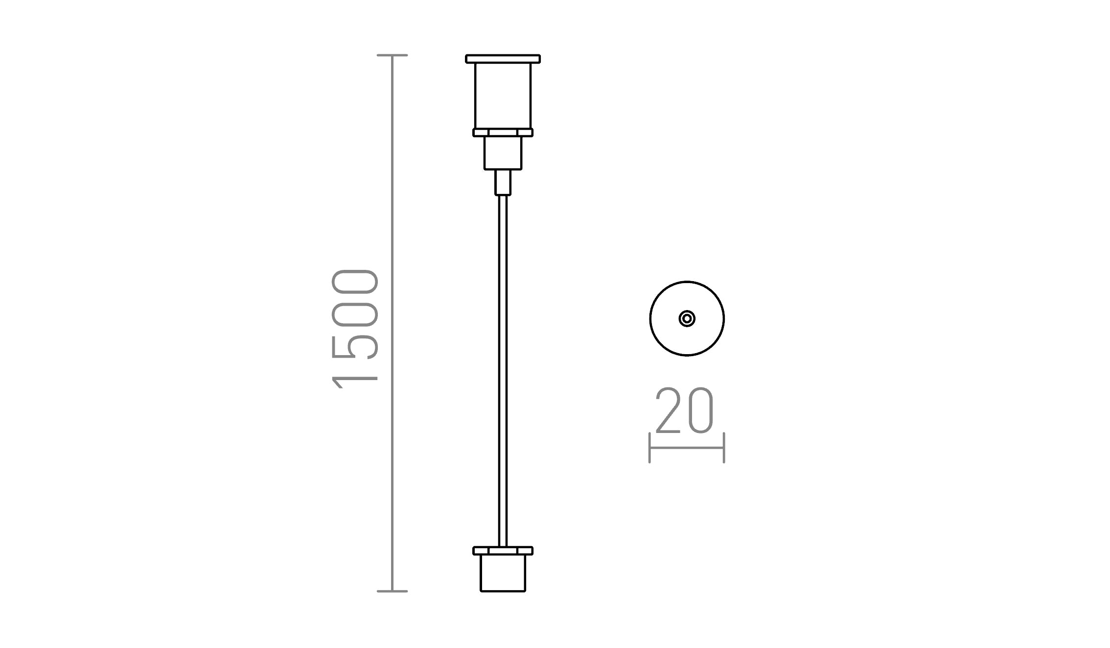 EUTRAC VAJERUPPHÄNGNING 1,5M - Product sketch