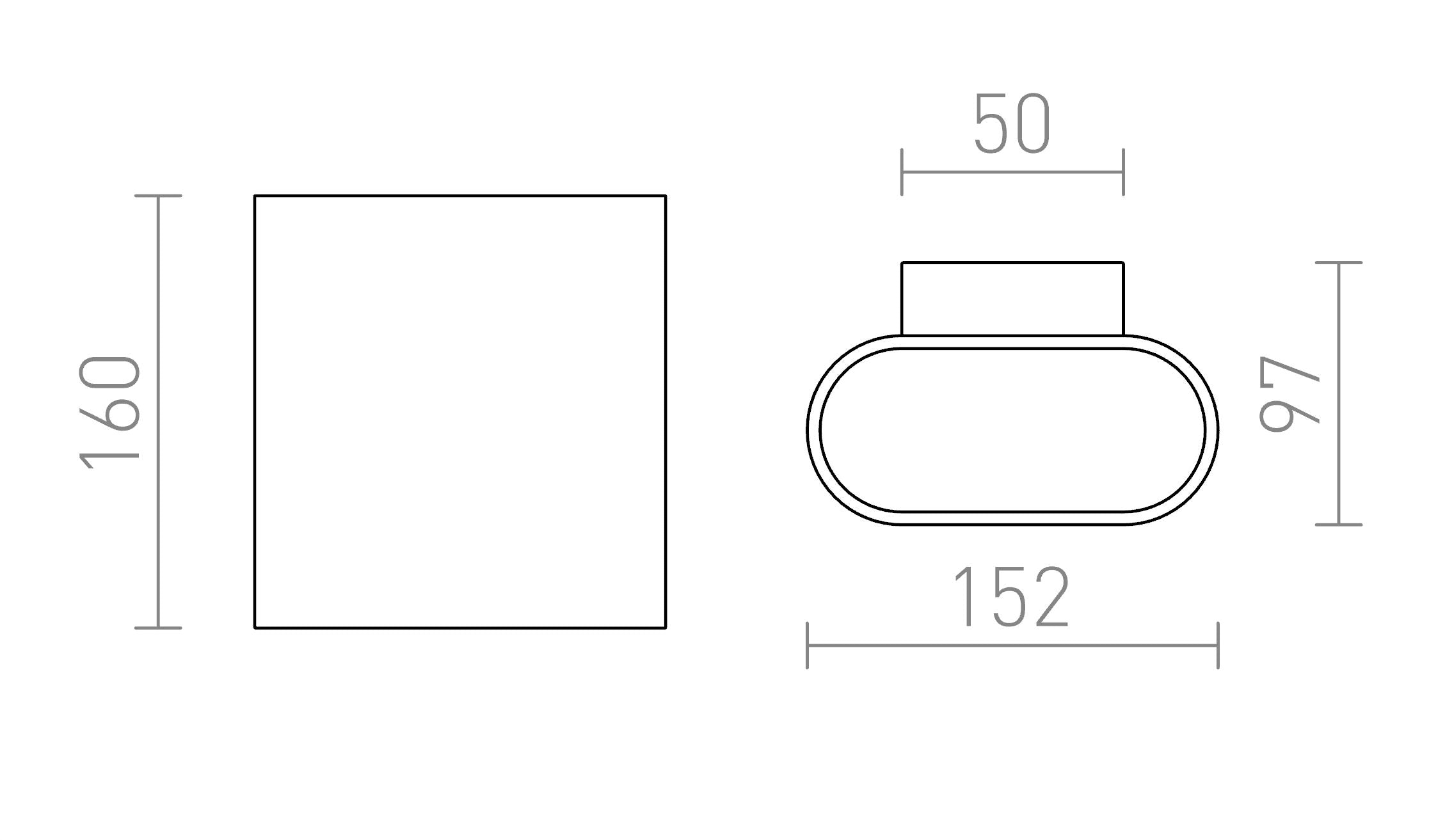 TETE LED II vägg lampa - Product sketch