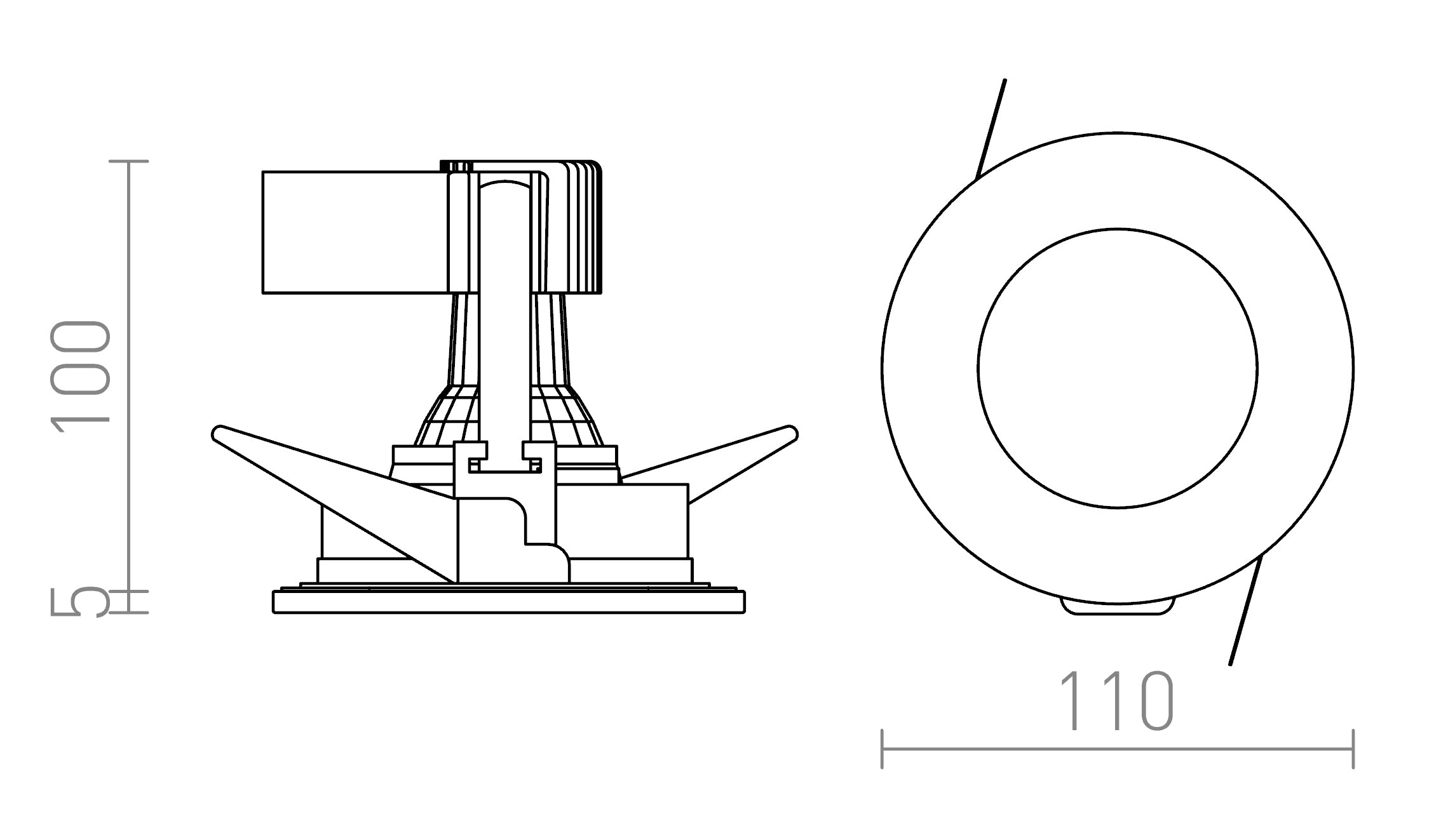 VERO  infälld lampa - Product sketch