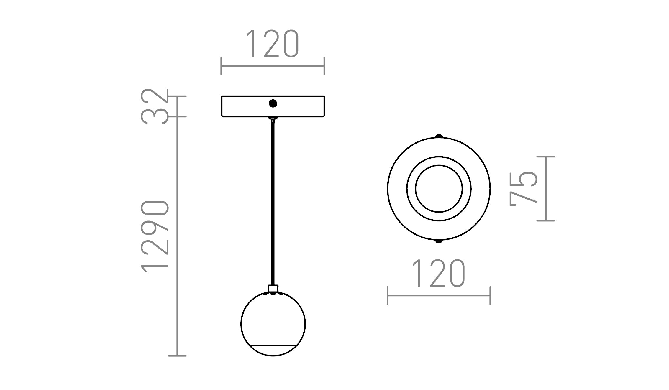 GLOSSY PENDEL - Product sketch