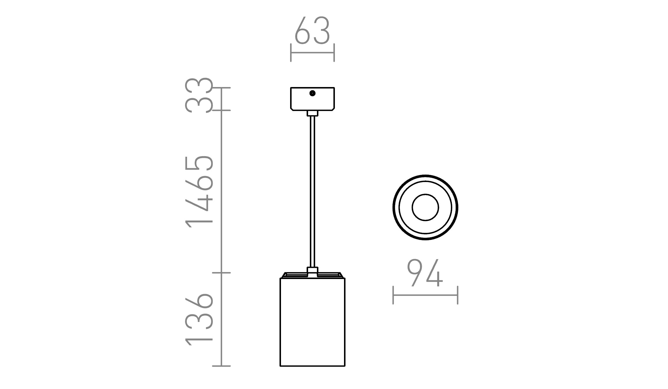 OCTAVE  pendel lampa - Product sketch