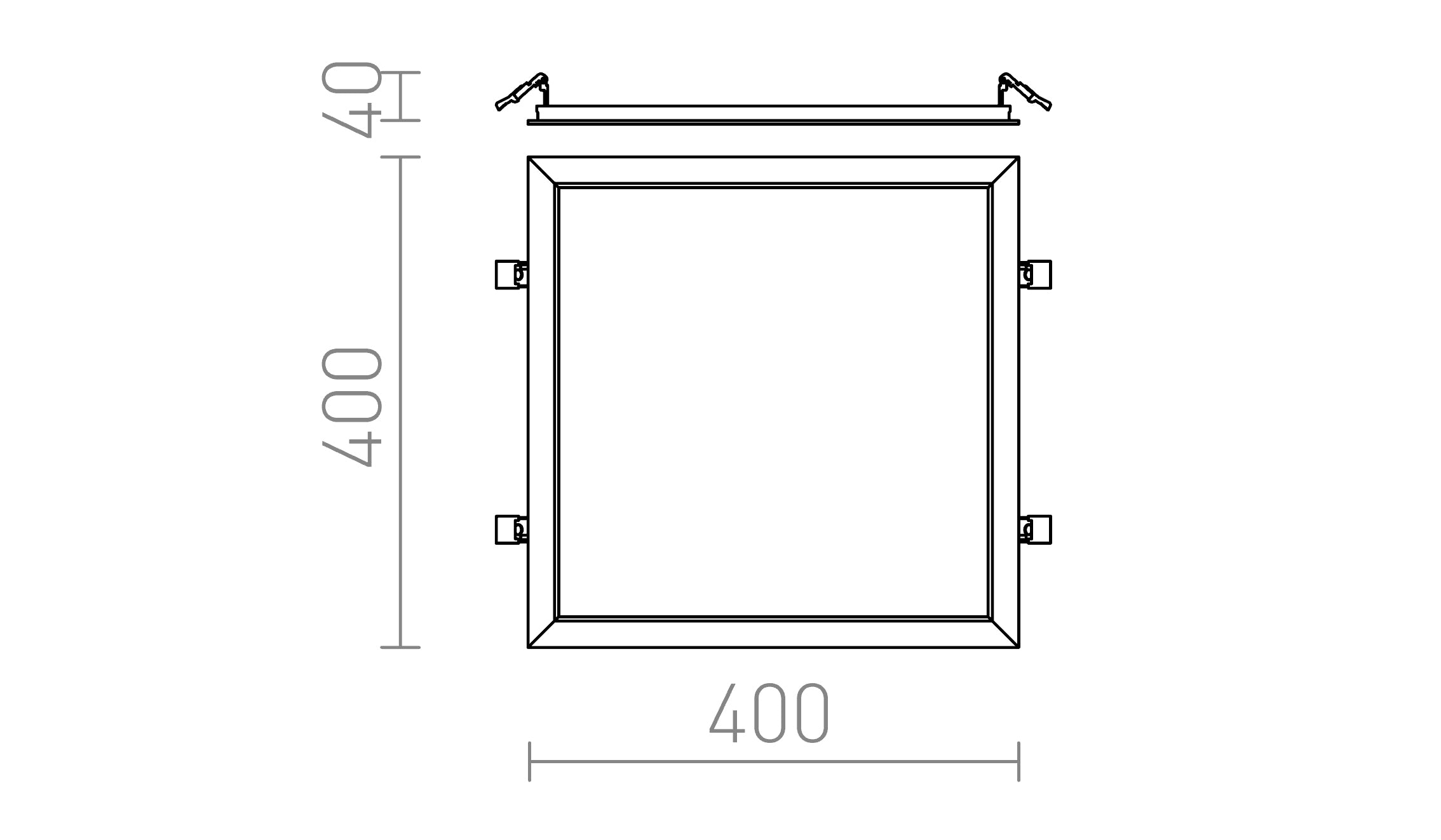 STRUCTURAL LED INFÄLLD 40X40 - Product sketch
