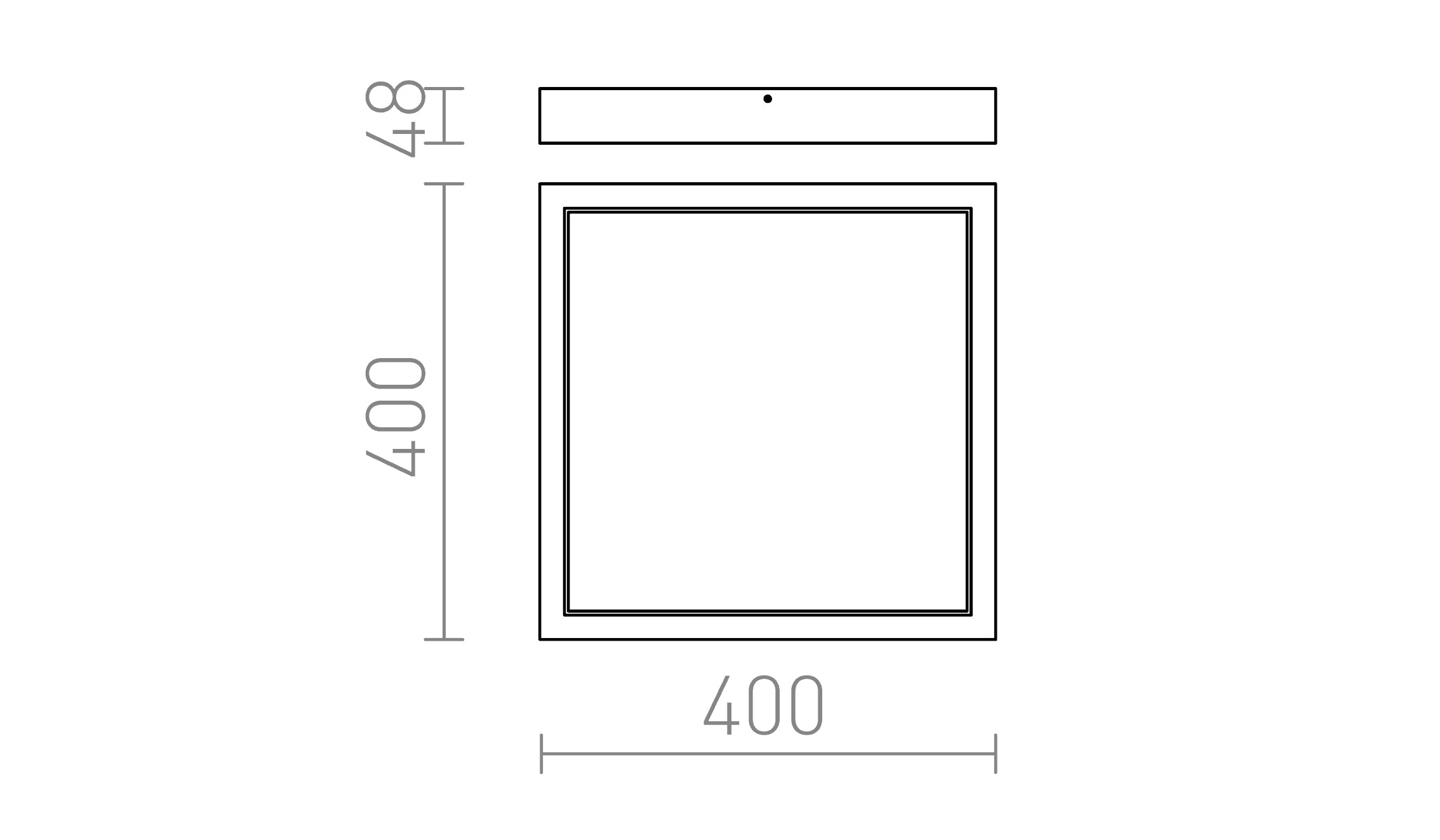 STRUCTURAL LED YTMONTERAD 40X40 - Product sketch