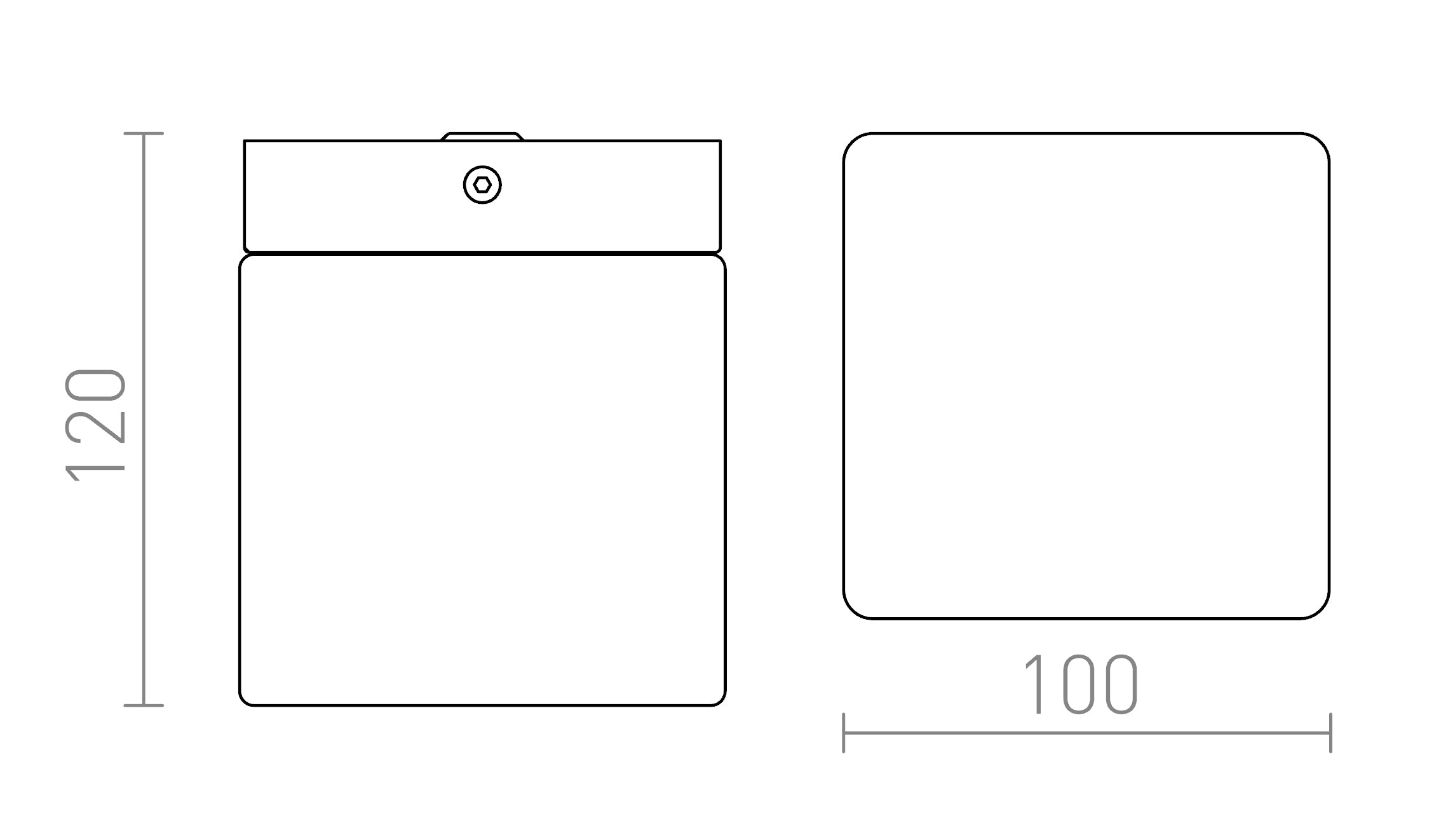 ESICA SQ tak lampa - Product sketch