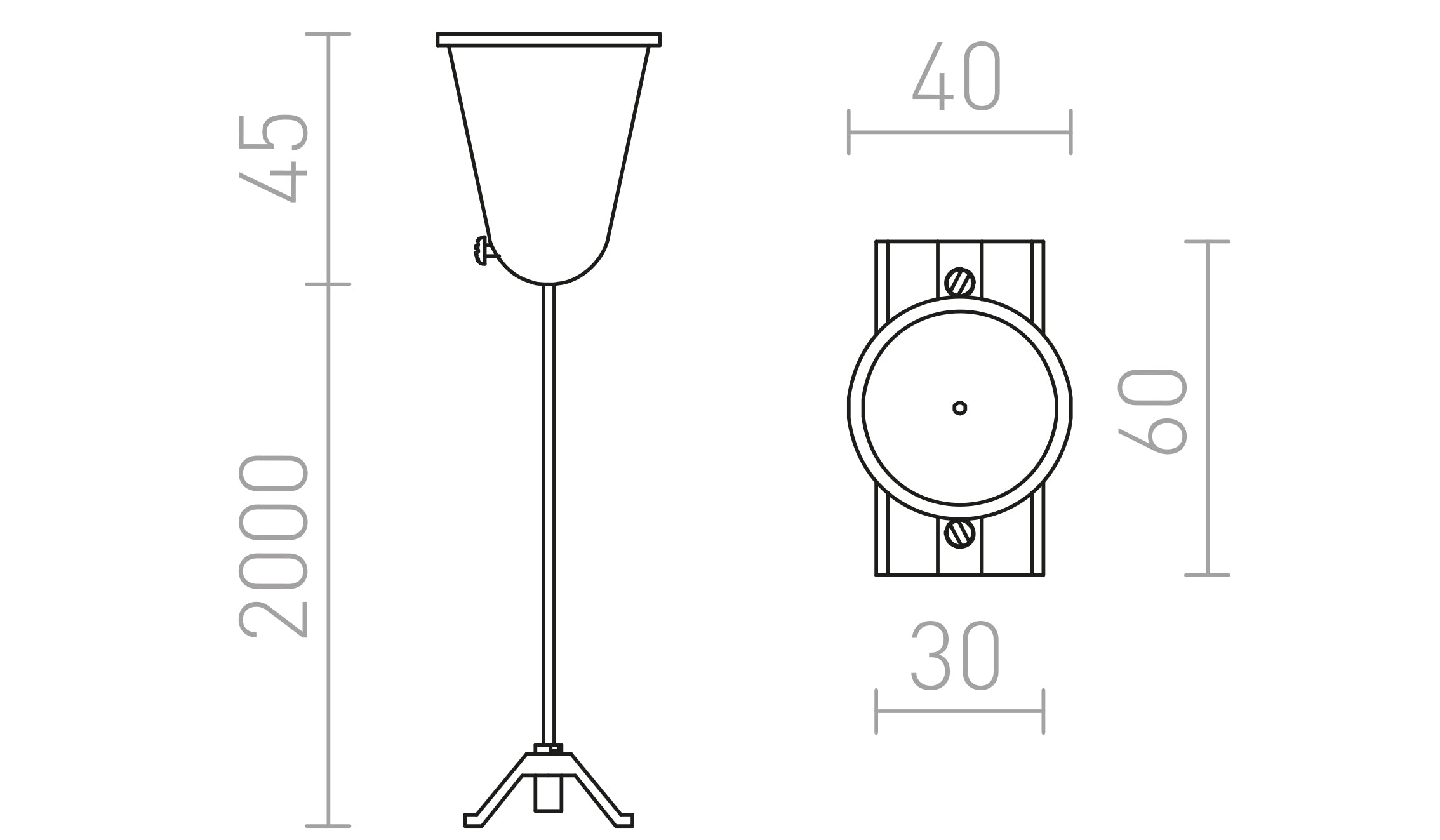 VAJERUPPHÄNGNING TILL 1-FASSKENA - Product sketch