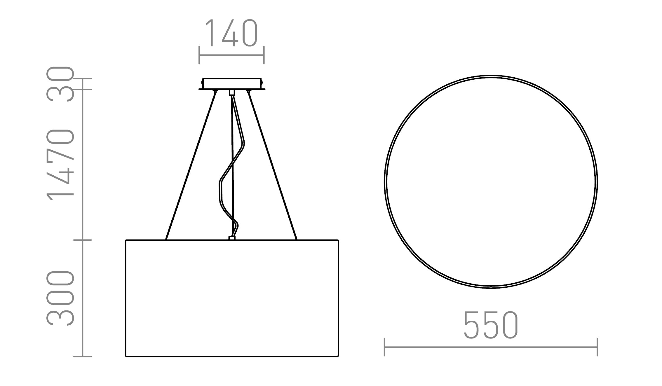 LALO PENDEL 55 - Product sketch