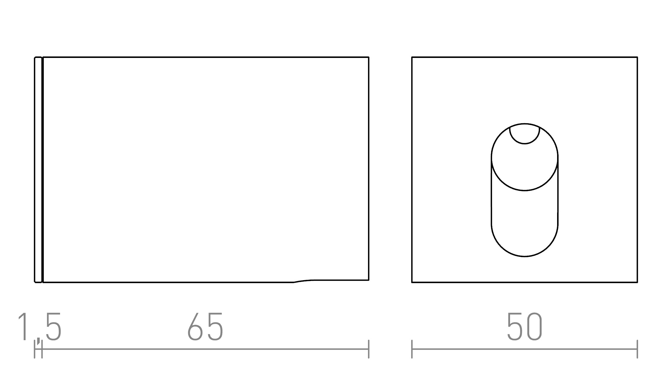 MEMPHIS SQ vägg infälld - Product sketch