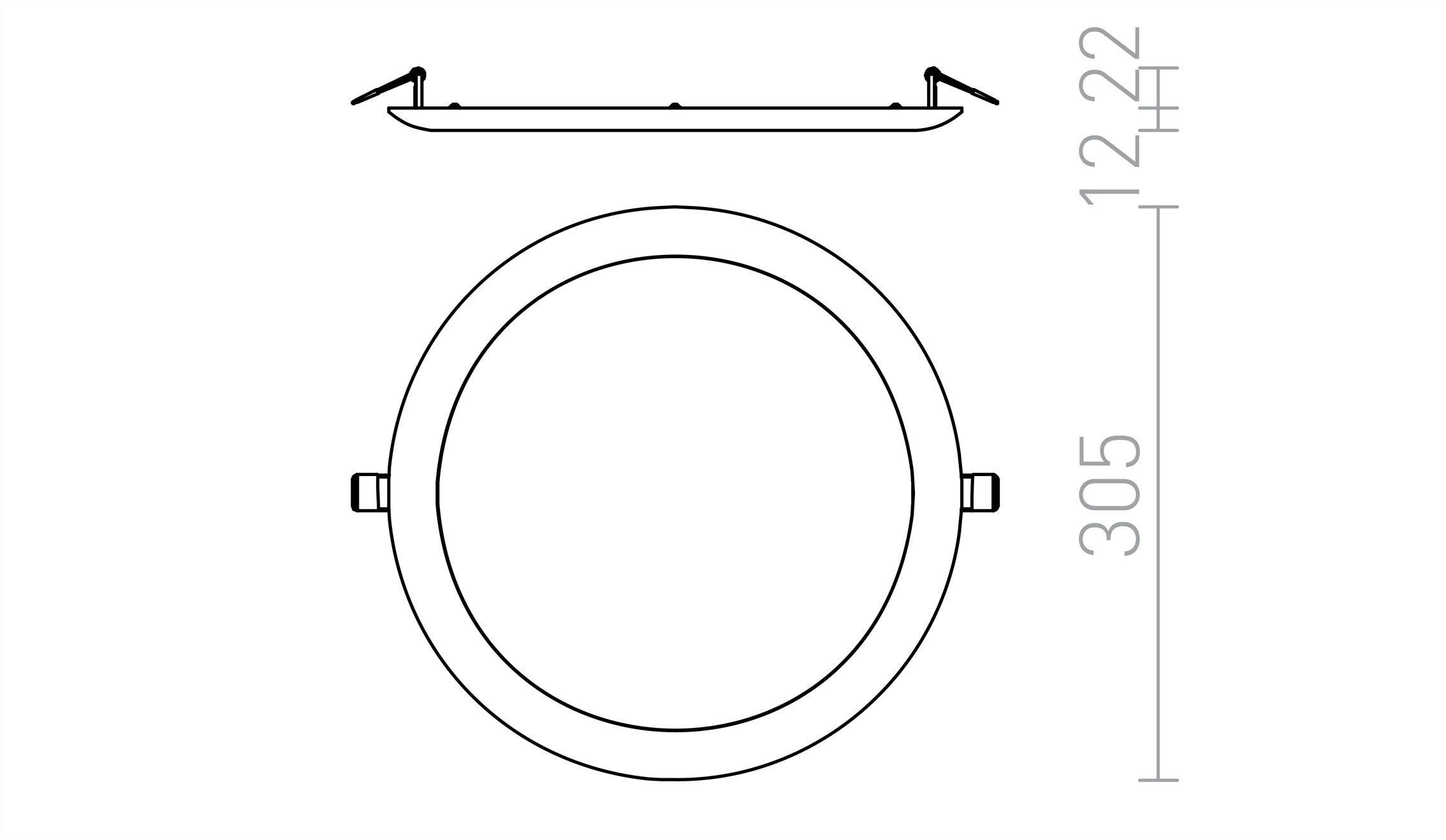 DADA 30 infälld lampa - Product sketch