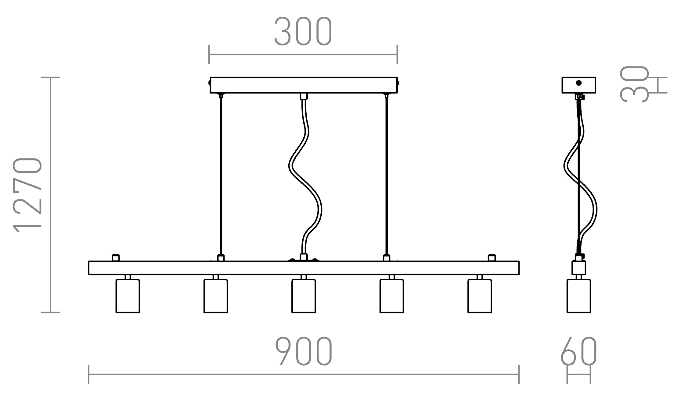 RALLONG V PENDEL - Product sketch