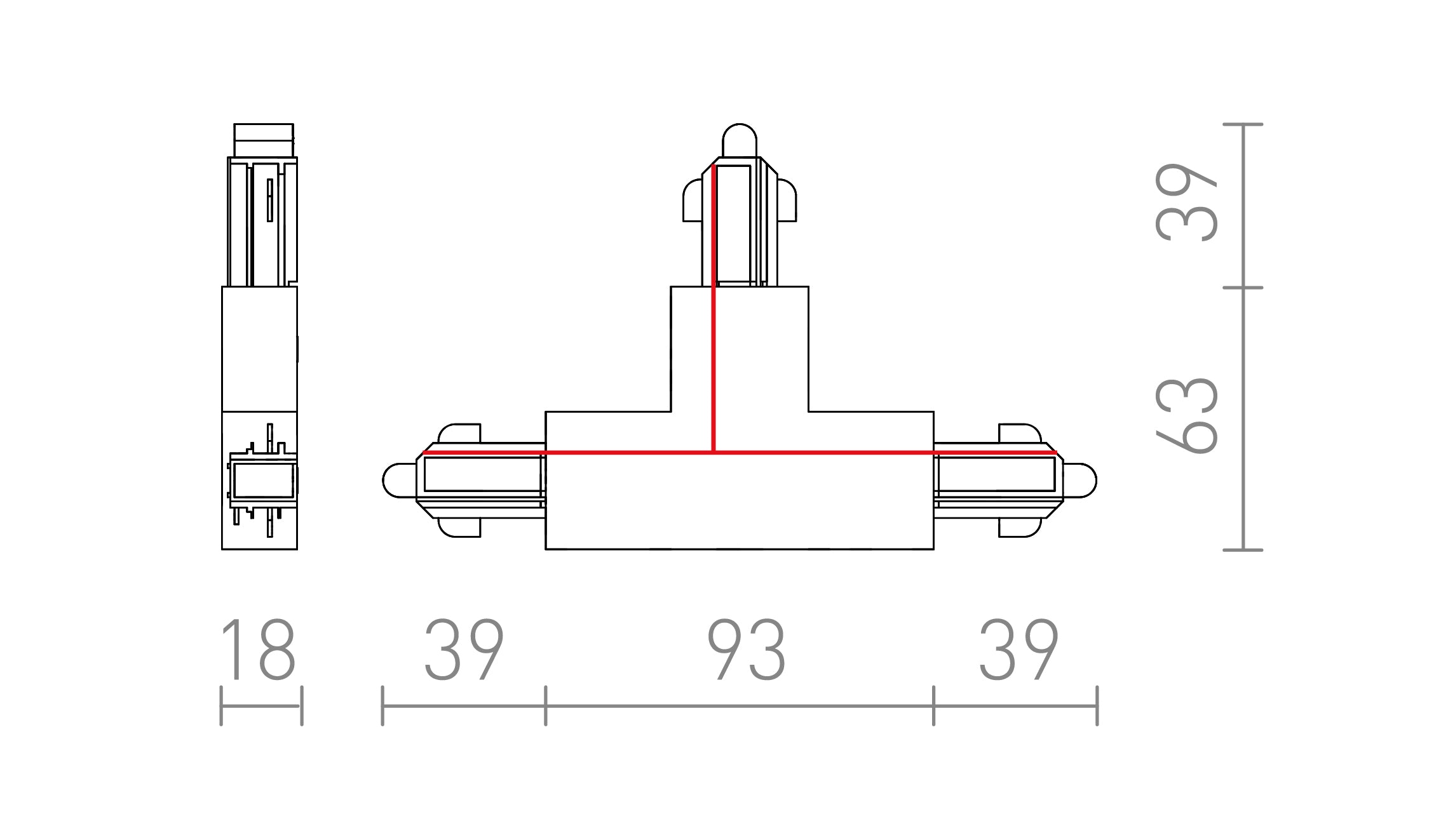 T-SKARV FÖR 1-FASSKENA, JORD HÖGER - Product sketch