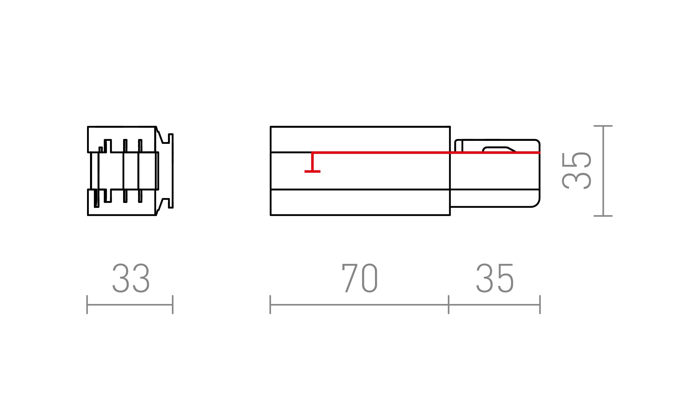 EUTRAC ANSLUTNING (JORD HÖGER) - Product sketch