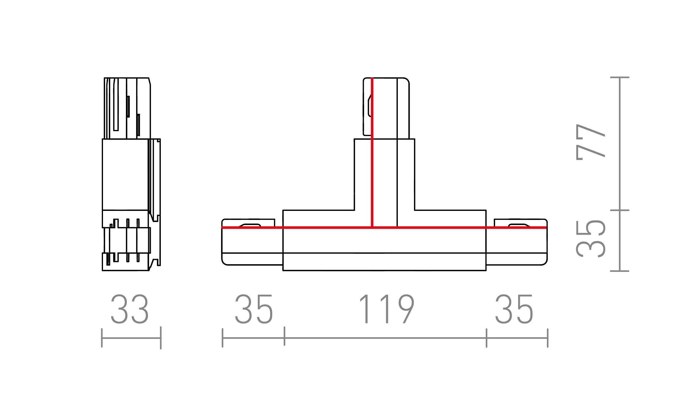 EUTRAC T-SKARV JORD HÖGER - Product sketch