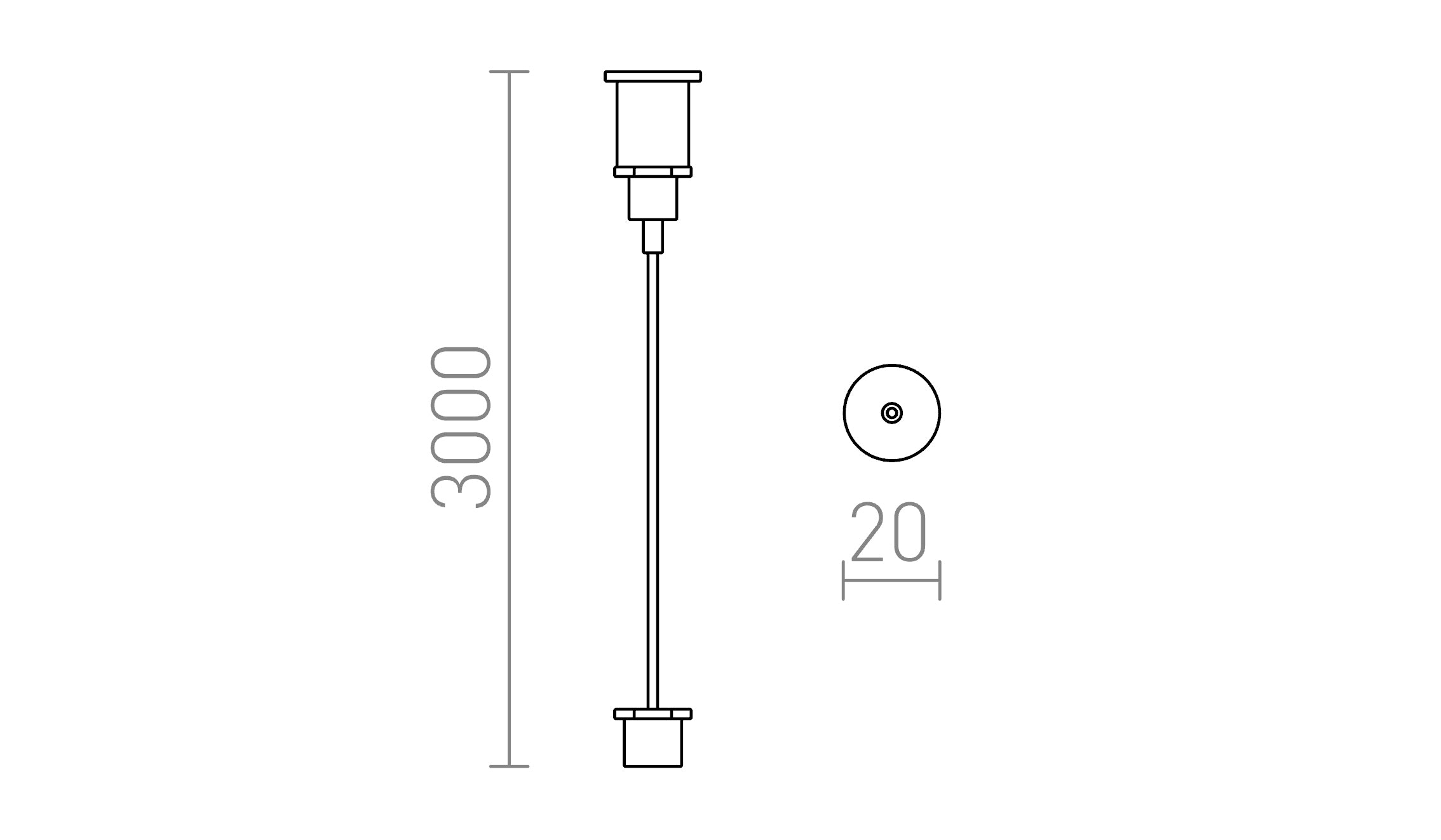 EUTRAC VAJERUPPHÄNGNING 3,0M - Product sketch