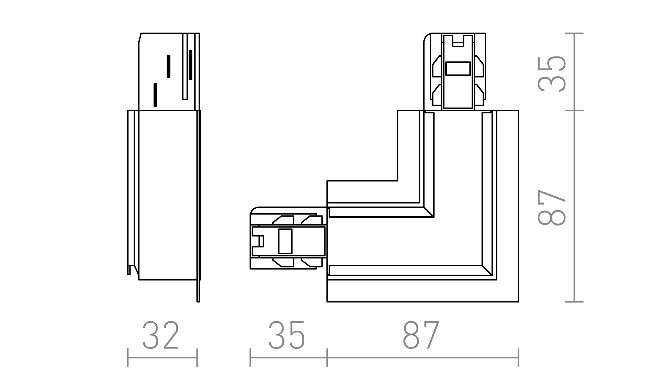 EUTRAC L-SKARV FÖR INFÄLLD SKENA (YTTRE JORD) - Product sketch