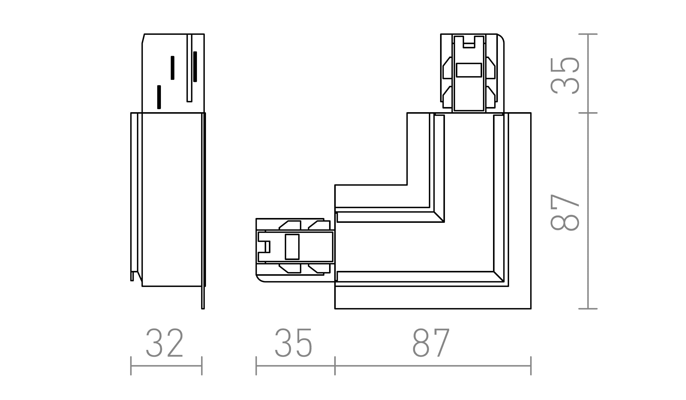 EUTRAC L-SKARV FÖR INFÄLLD SKENA (INRE JORD) - Product sketch