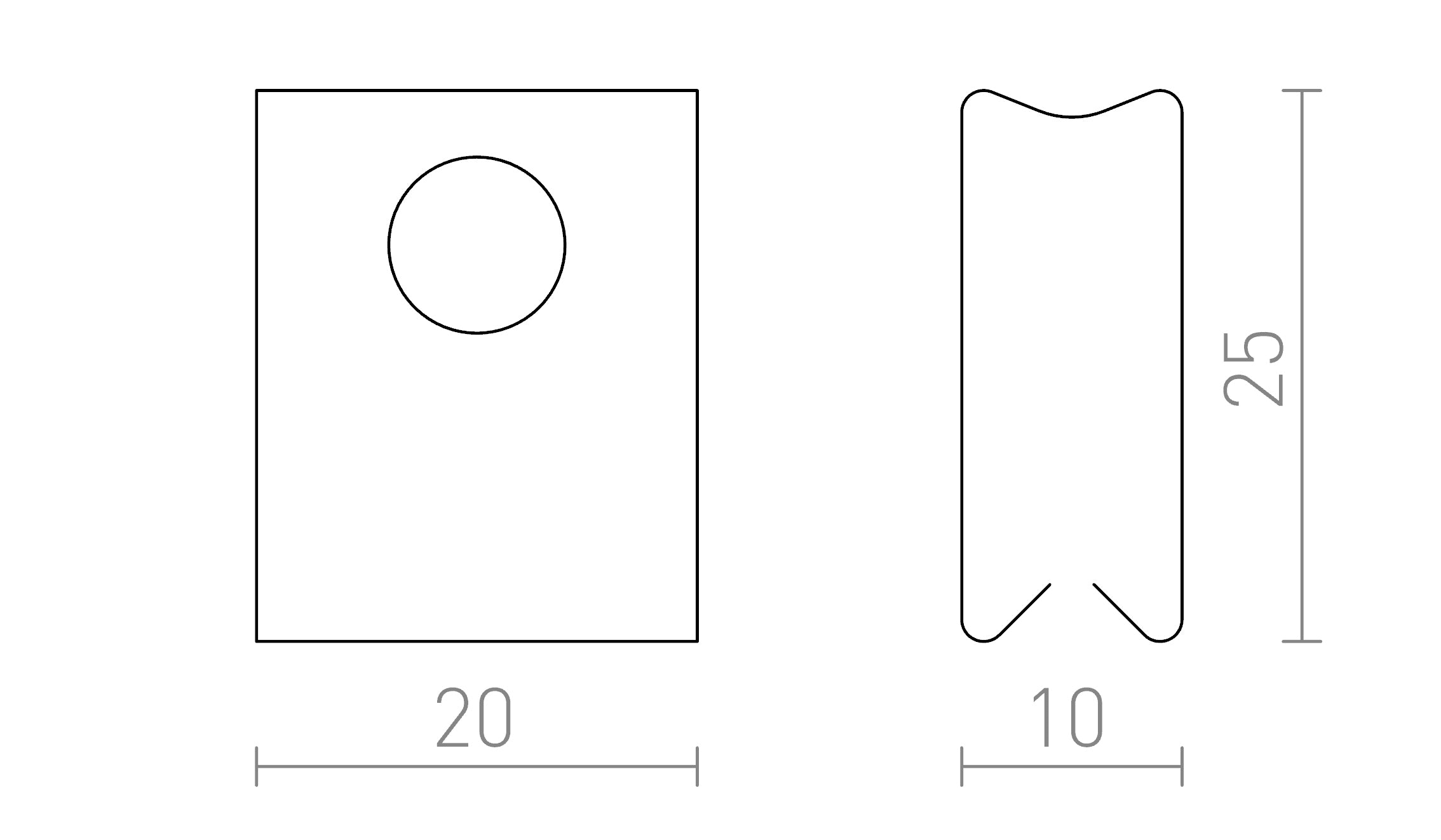 FJÄDERCLIPS TILL INFÄLLD SKENA - Product sketch