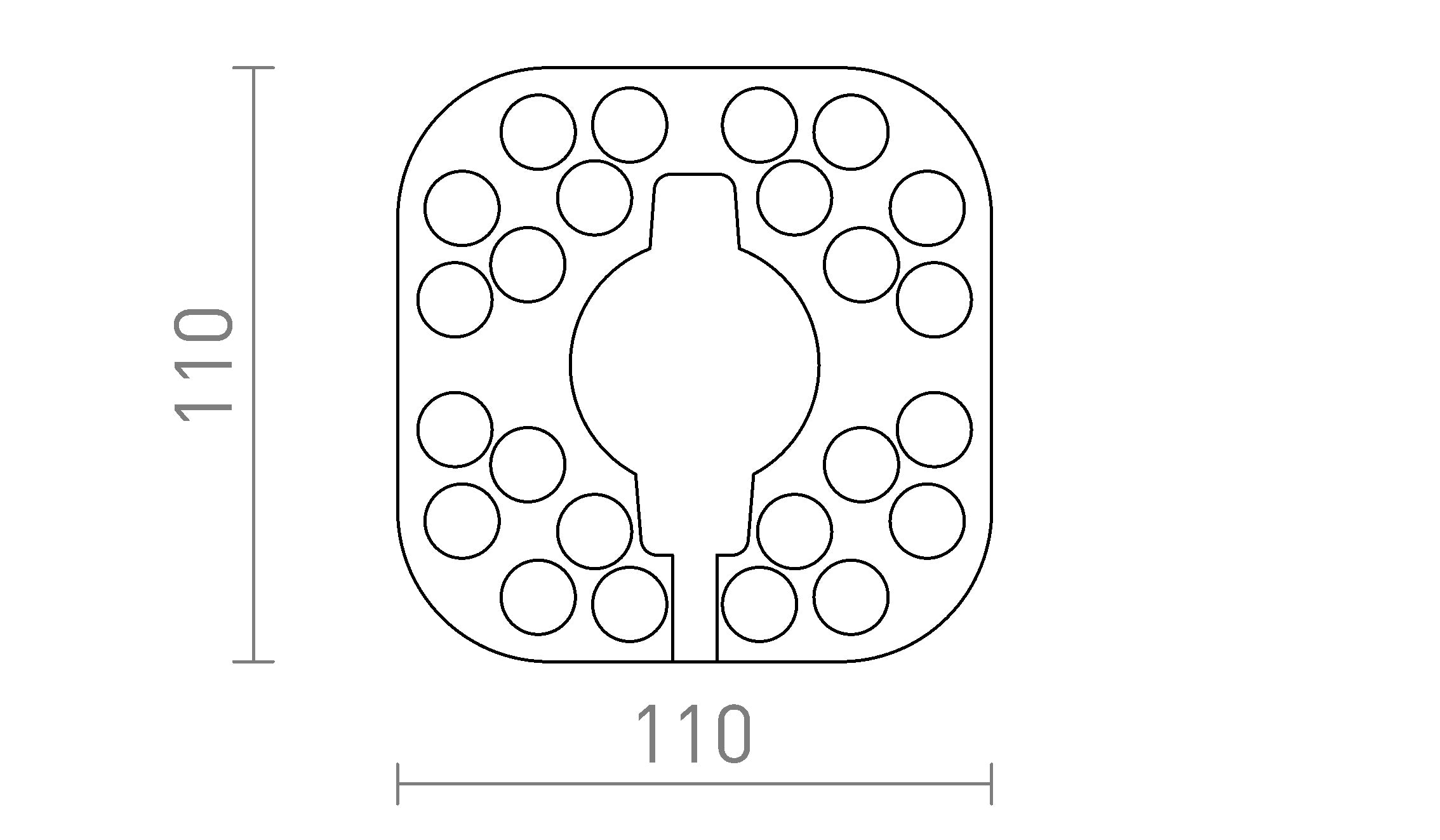 LED-MODUL SQ 10 - Product sketch
