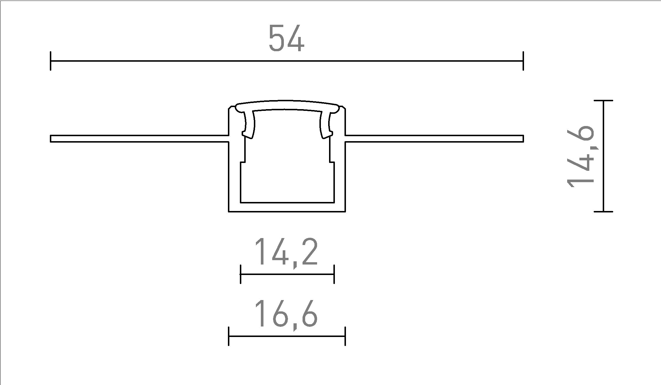 LED PROFIL B INFÄLLD - Product sketch