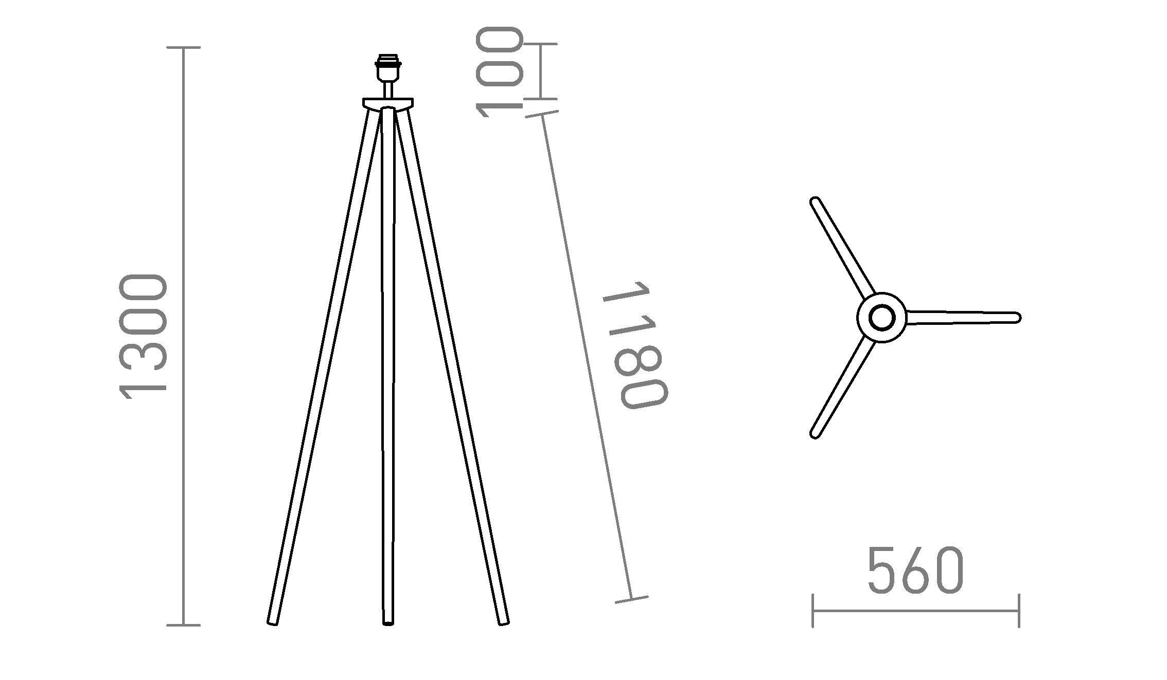 BASCO GOLVLAMPSBAS - Product sketch