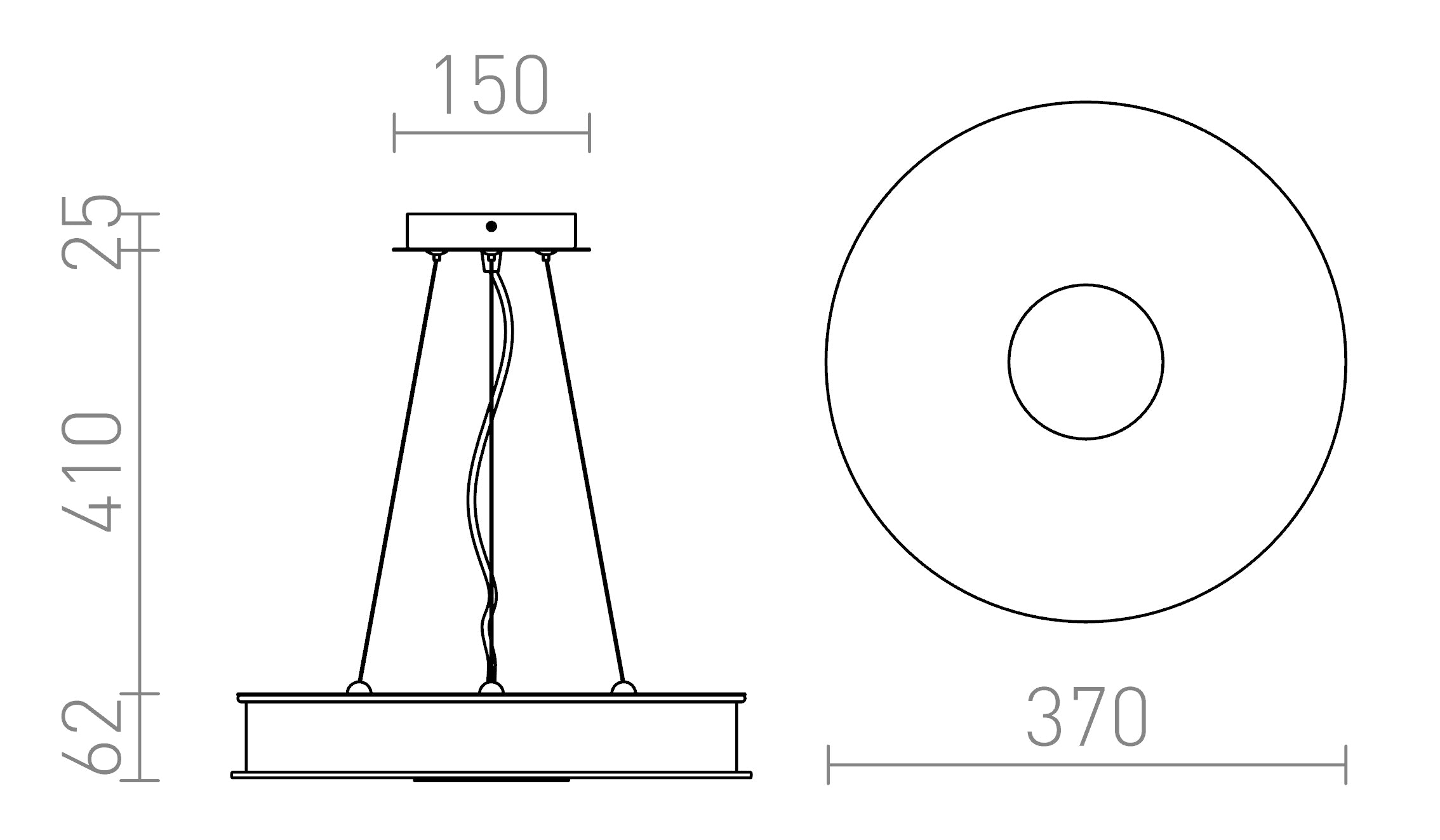 ASTERI LED PENDEL - Product sketch
