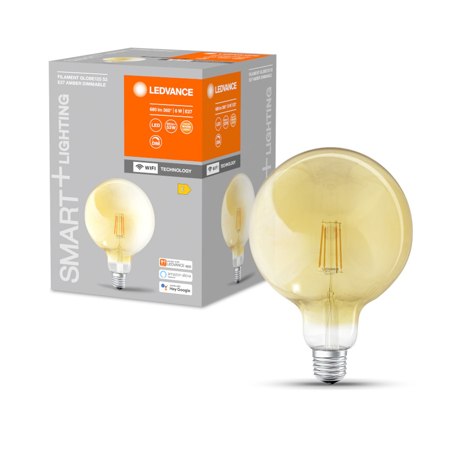 RENDL light source OSRAM SMART+ Globe 125 WiFi Vintage  amber 230V E27 LED EQ53 2400K G13944 2