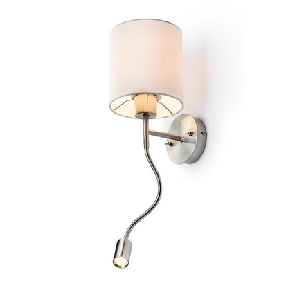 RENDL wall lamp VERSA wall with shade white matt nickel 230V LED E27 LED 15+3W 40°  3000K R10580 5