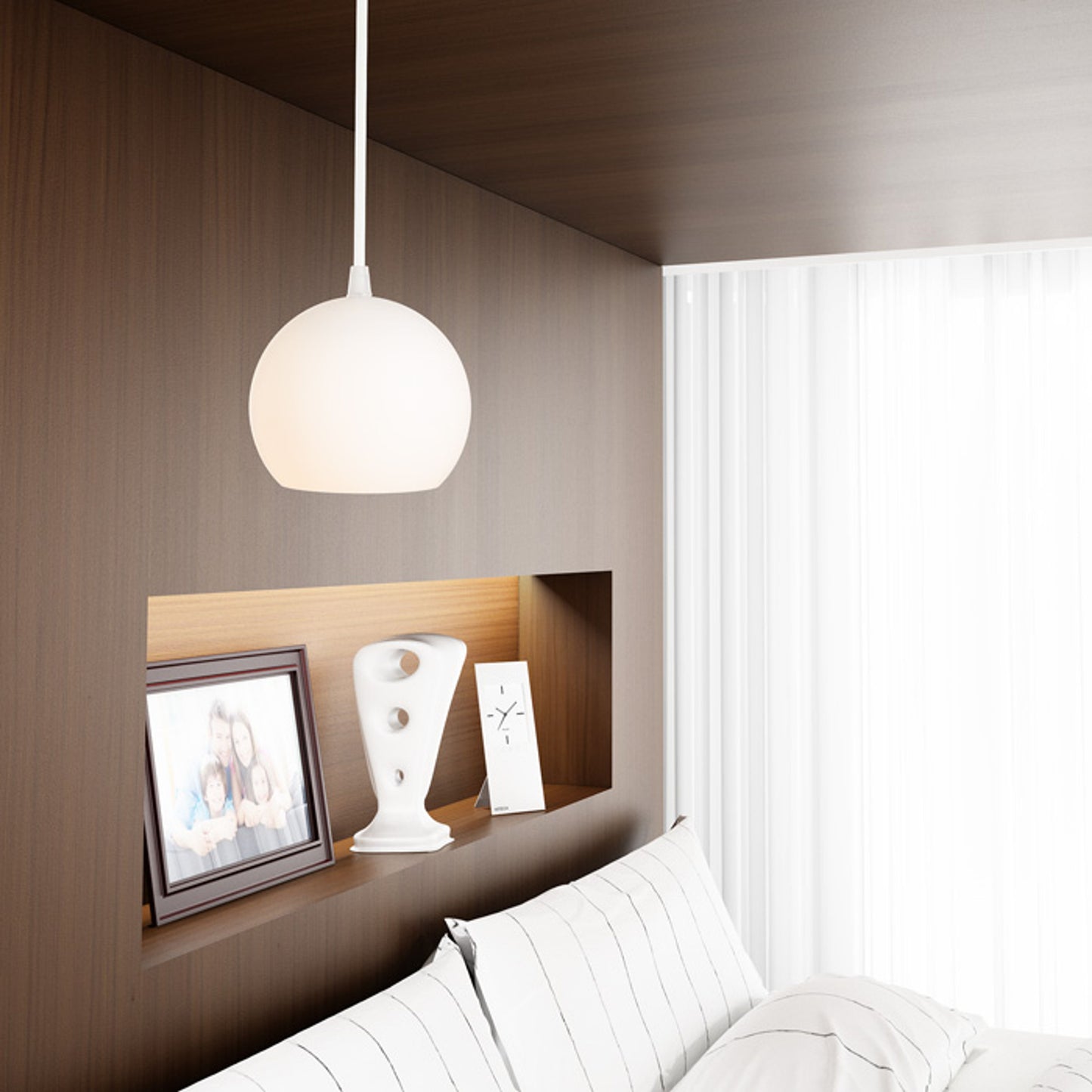 RENDL pendant lamp COPA pendant  opal-colored glass 230V LED E27 11W R11823 8
