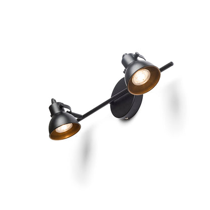 RENDL spotlight ROSITA II wall black/gold 230V LED GU10 2x9W R12510 1