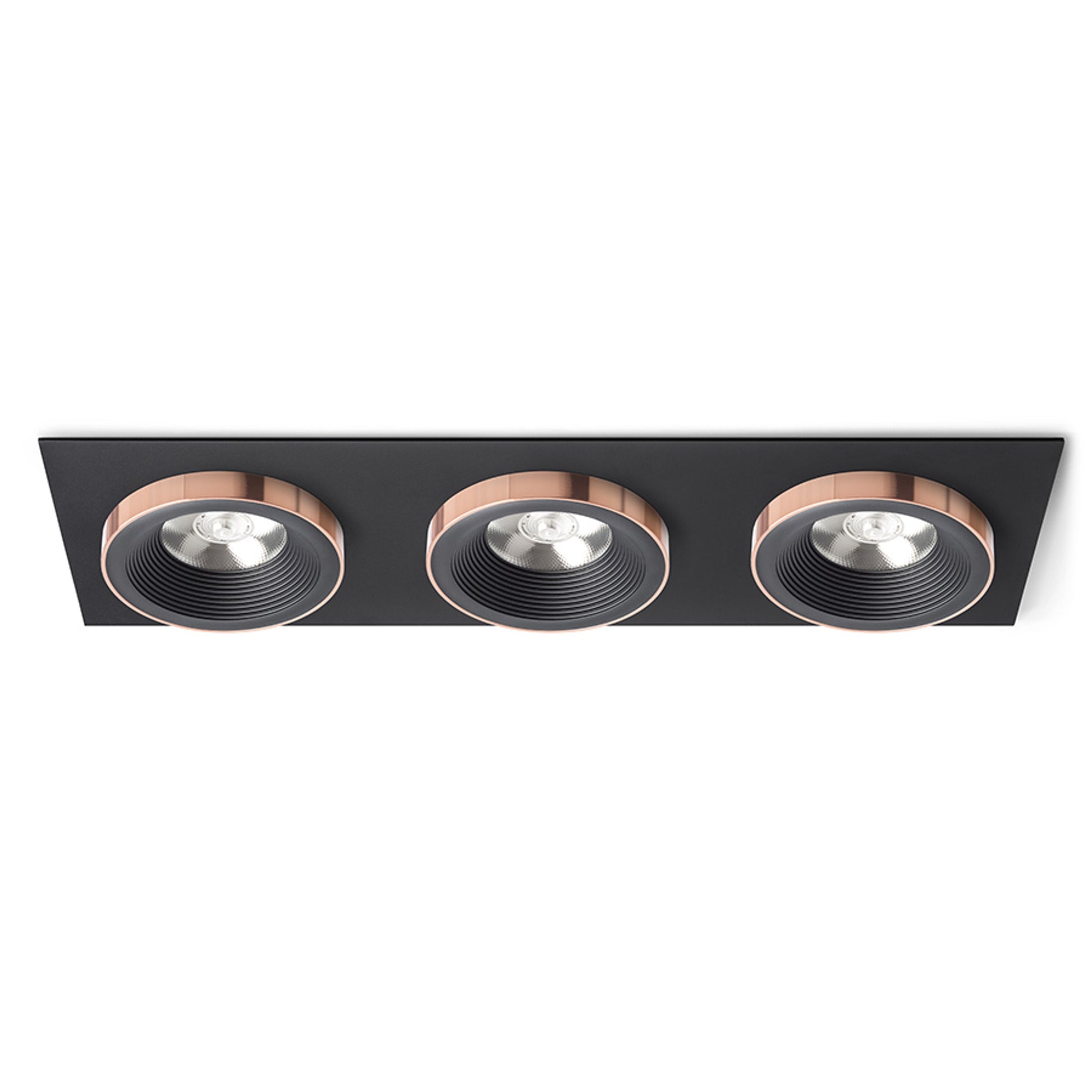 RENDL recessed light SHARM SQ III recessed black/black copper 230V LED 3x10W 24° 3000K R13264 1