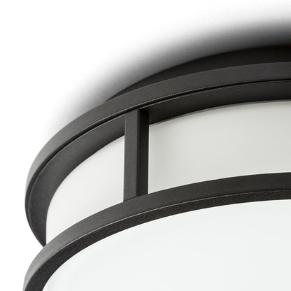 RENDL surface mounted lamp GRANDE LED 25 ceiling  opal-colored glass/black 230V LED 12W IP44  3000K R13677 4