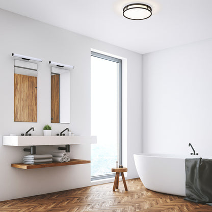 RENDL surface mounted lamp GRANDE LED 35 ceiling  opal-colored glass/black 230V LED 24W IP44  3000K R13679 2