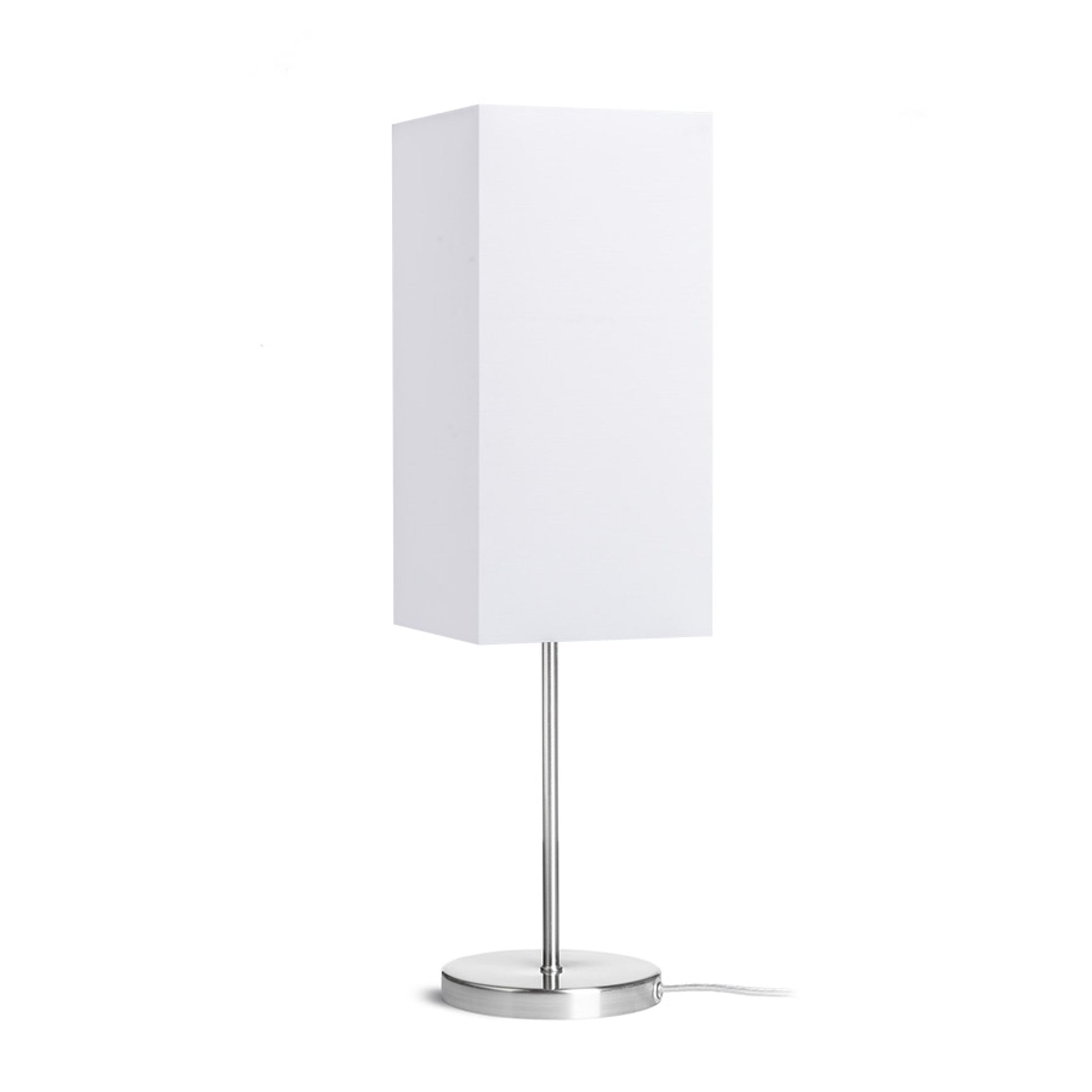 RENDL table lamp NYC/TEMPO 15/30 table  Polycotton white/nickel 230V LED E27 15W R14064 1