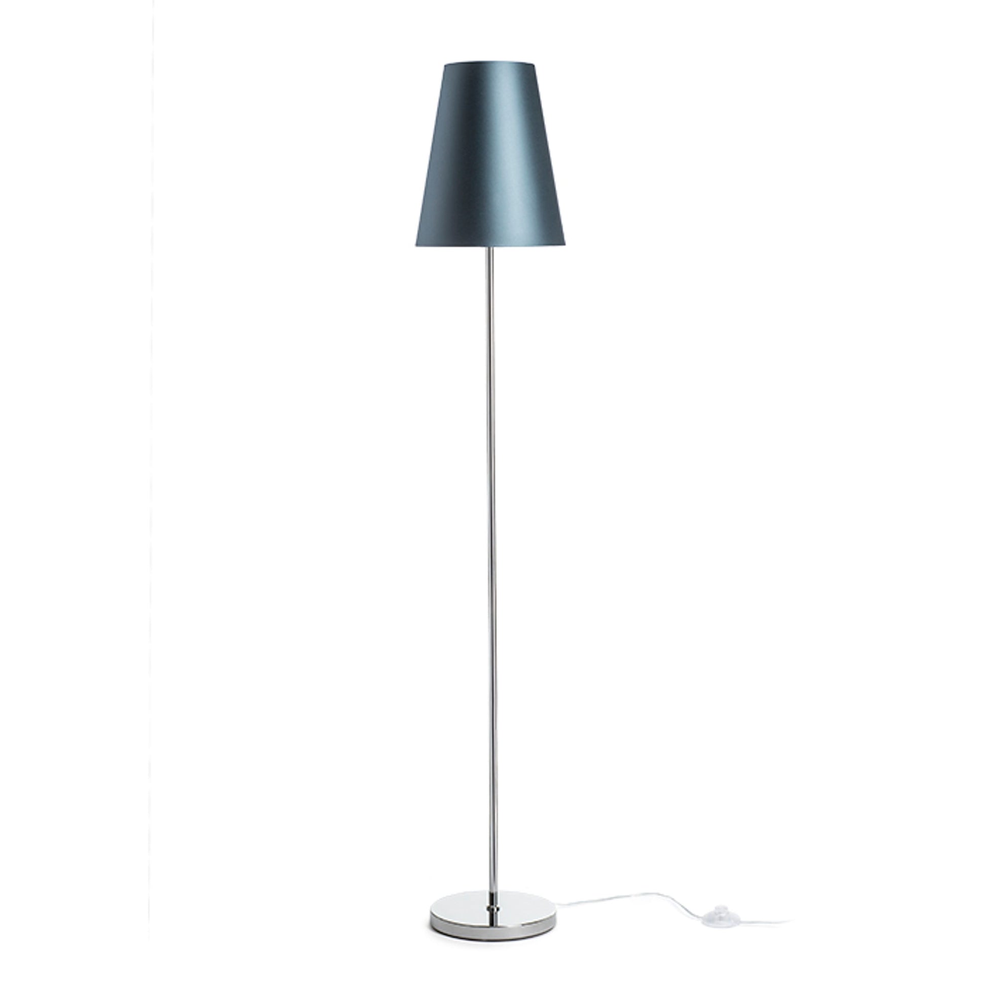 RENDL floor lamp NYC/CONNY 25 floor  Monaco petrol blue/silver PVC/chrome 230V LED E27 15W R14075 1